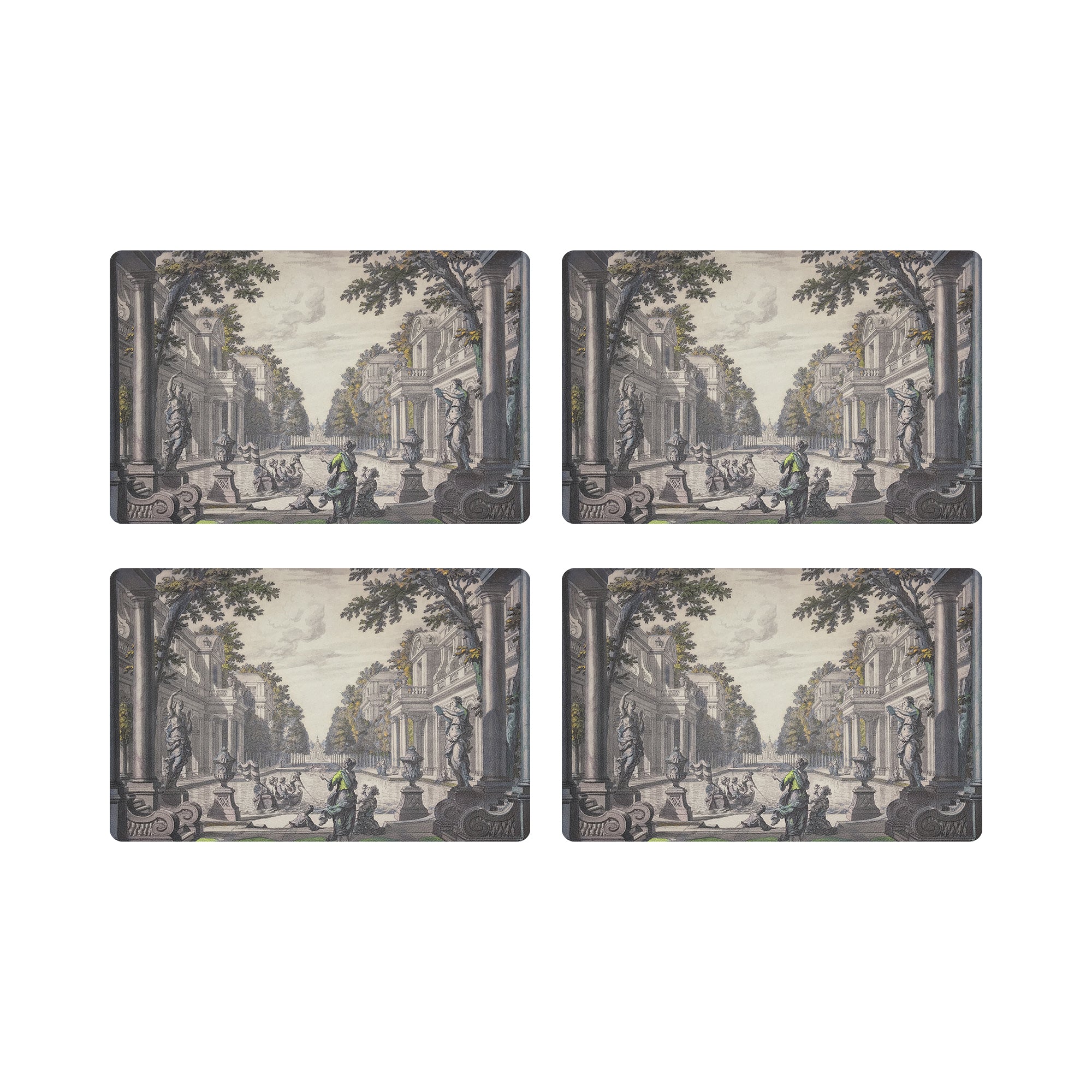 Dimanche A Paris Sunrise Vegan Leather Rectangle Pebble Placemat