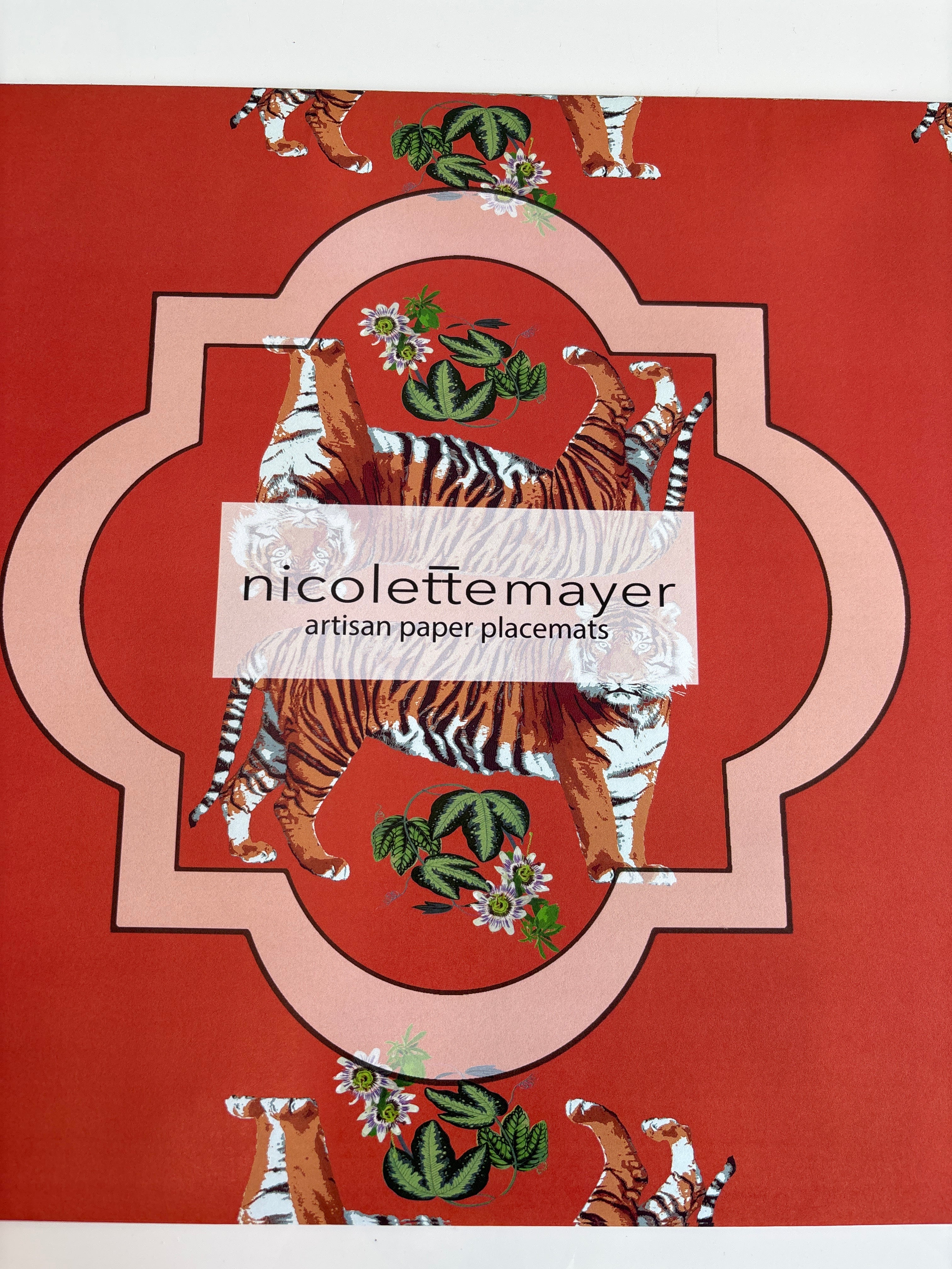 Tischset aus Papier „Tiger Seeing Double Orangerie“, 24 Stück