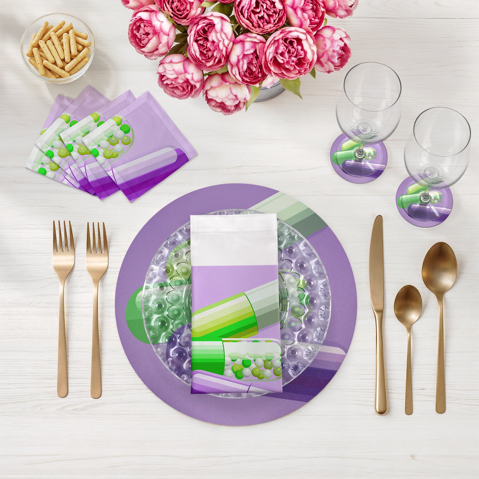 Eat Without Gaining Weight 16" Round Pebble Placemats, Set of 4 - nicolettemayer.com