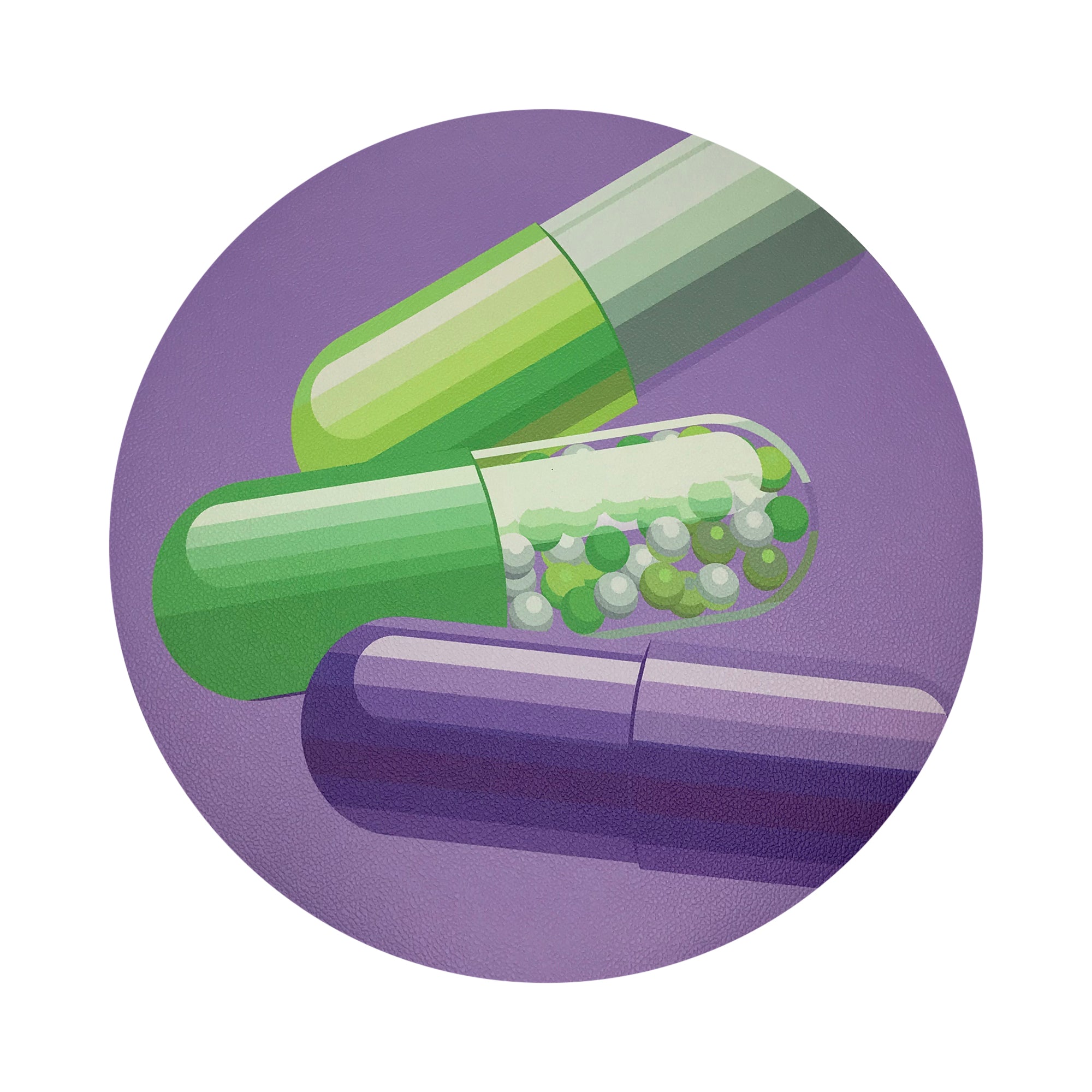 Eat Without Gaining Weight Vegan Leather Round Pebble Placemat - nicolettemayer.com