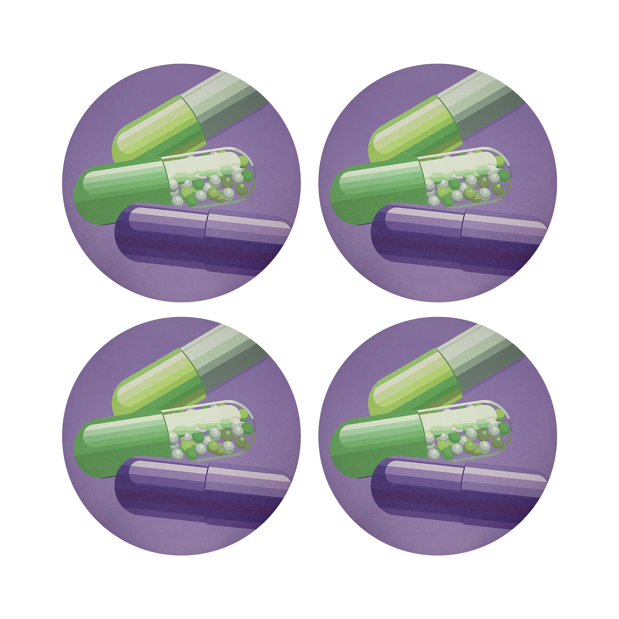 Eat Without Gaining Weight Vegan Leather Round Pebble Placemat - nicolettemayer.com