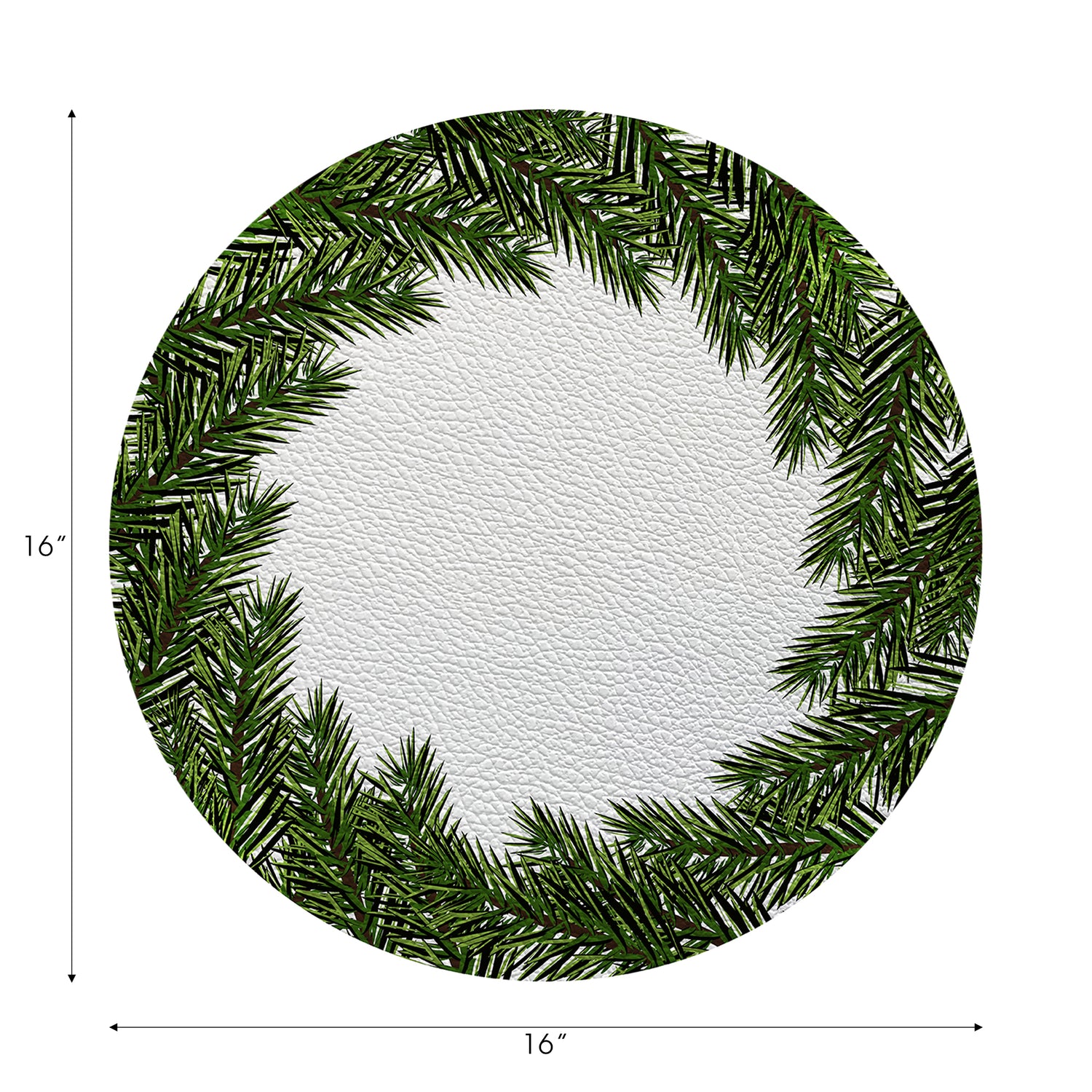 Evergreen Vegan Leather Round Pebble Placemat