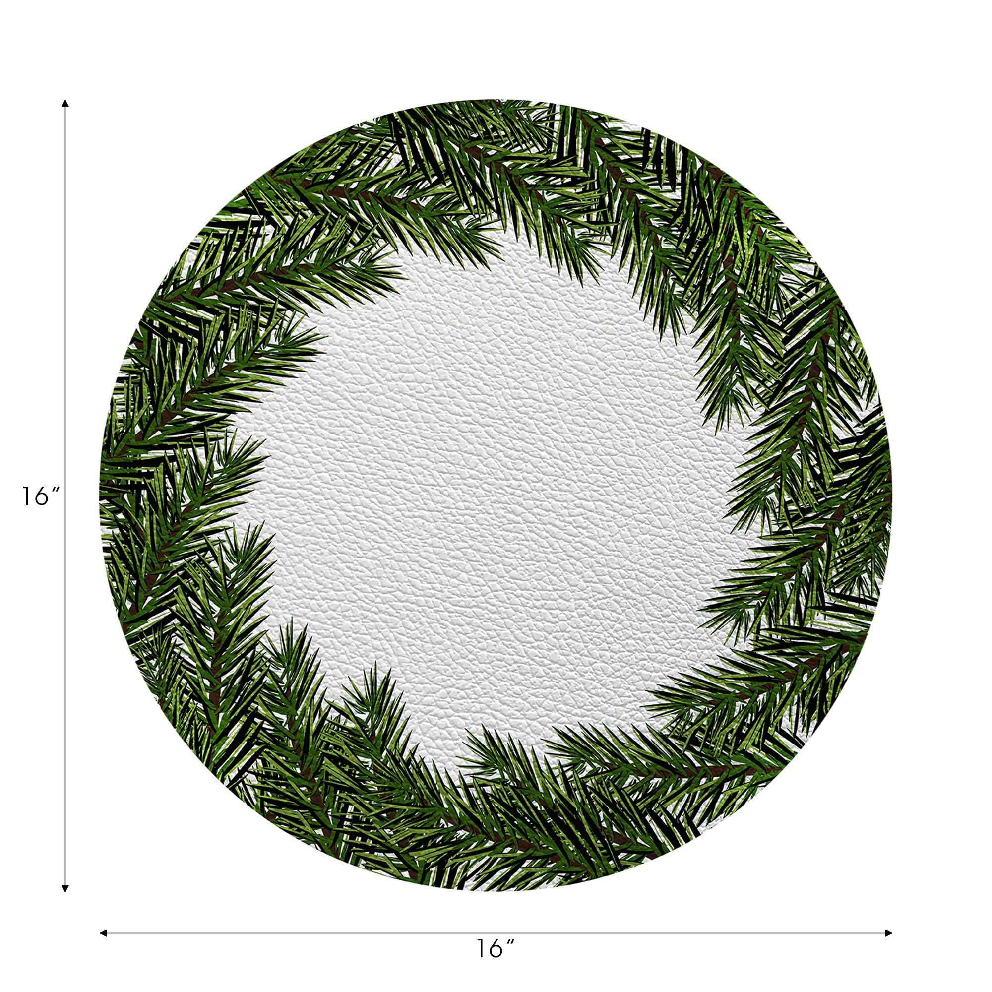 Evergreen Vegan Leather Round Pebble Placemat