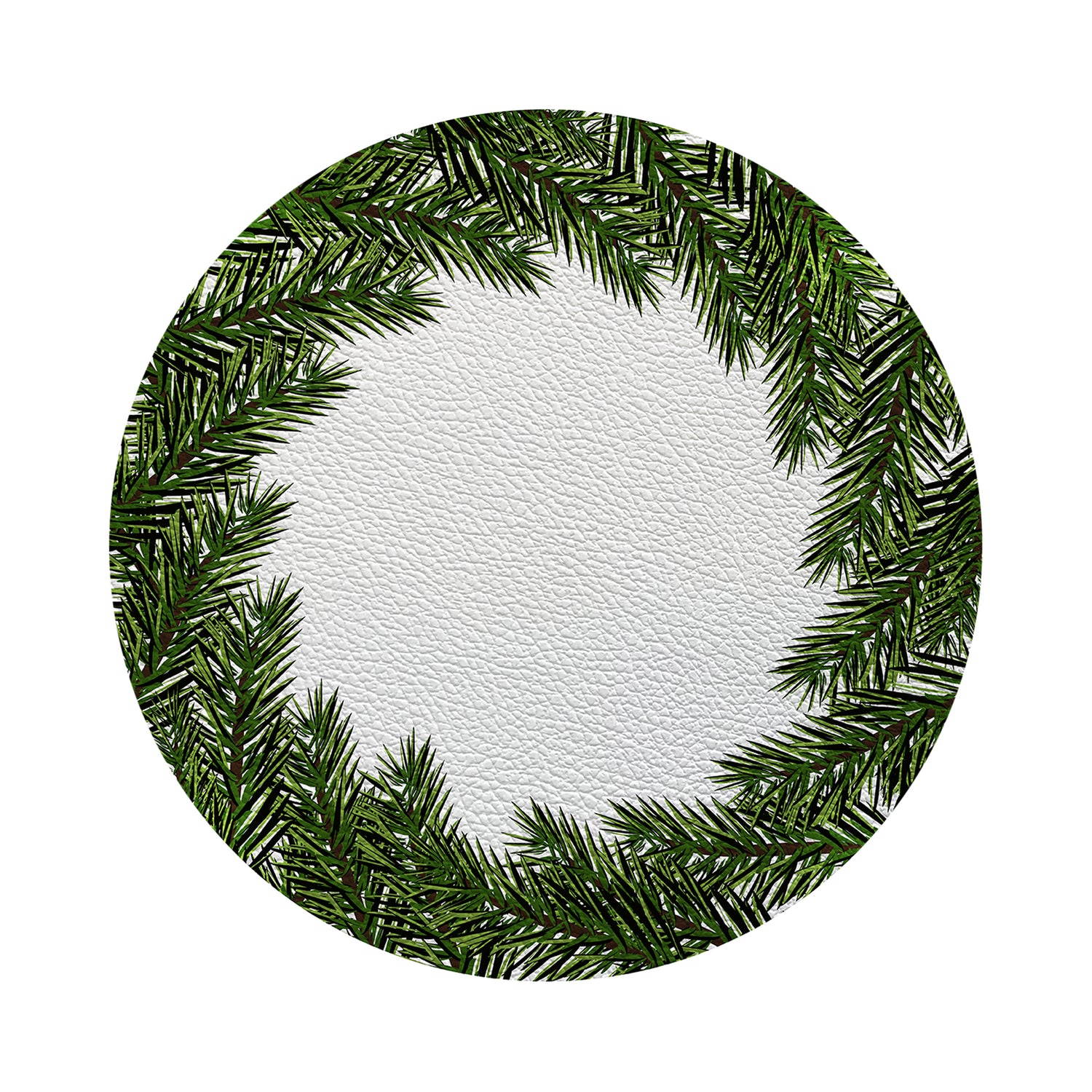 Evergreen Vegan Leather Round Pebble Placemat