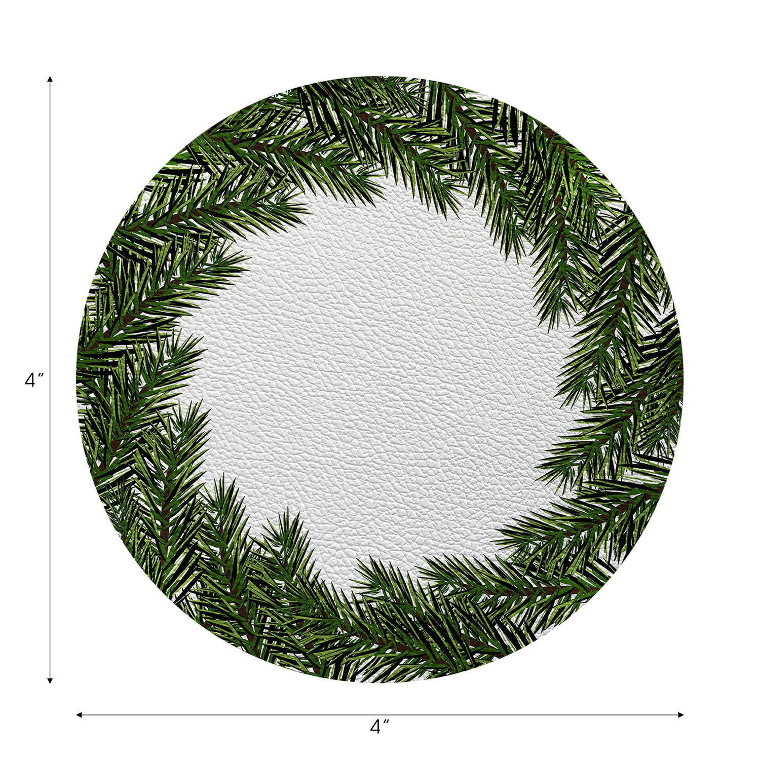 Evergreen Vegan Leather Round Coasters