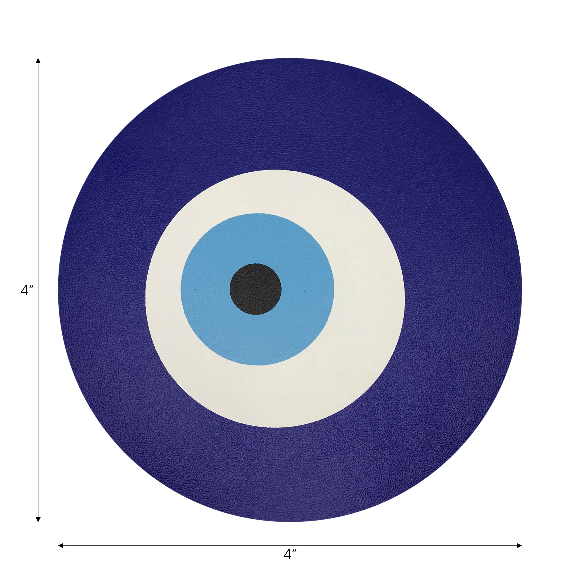 Evil Eye White Vegan Leather Round Coasters