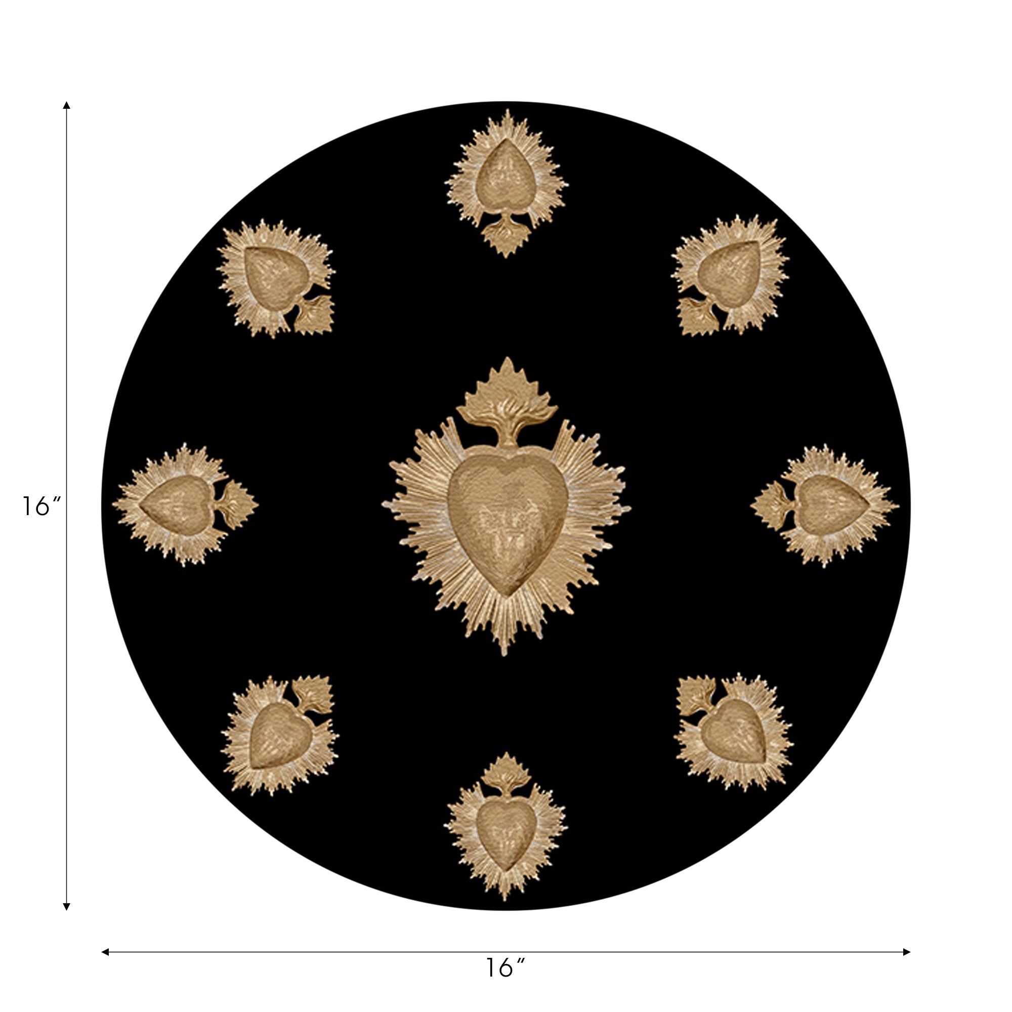 Ex Vote Black 16" Round Pebble Placemats, Set of 4 - nicolettemayer.com