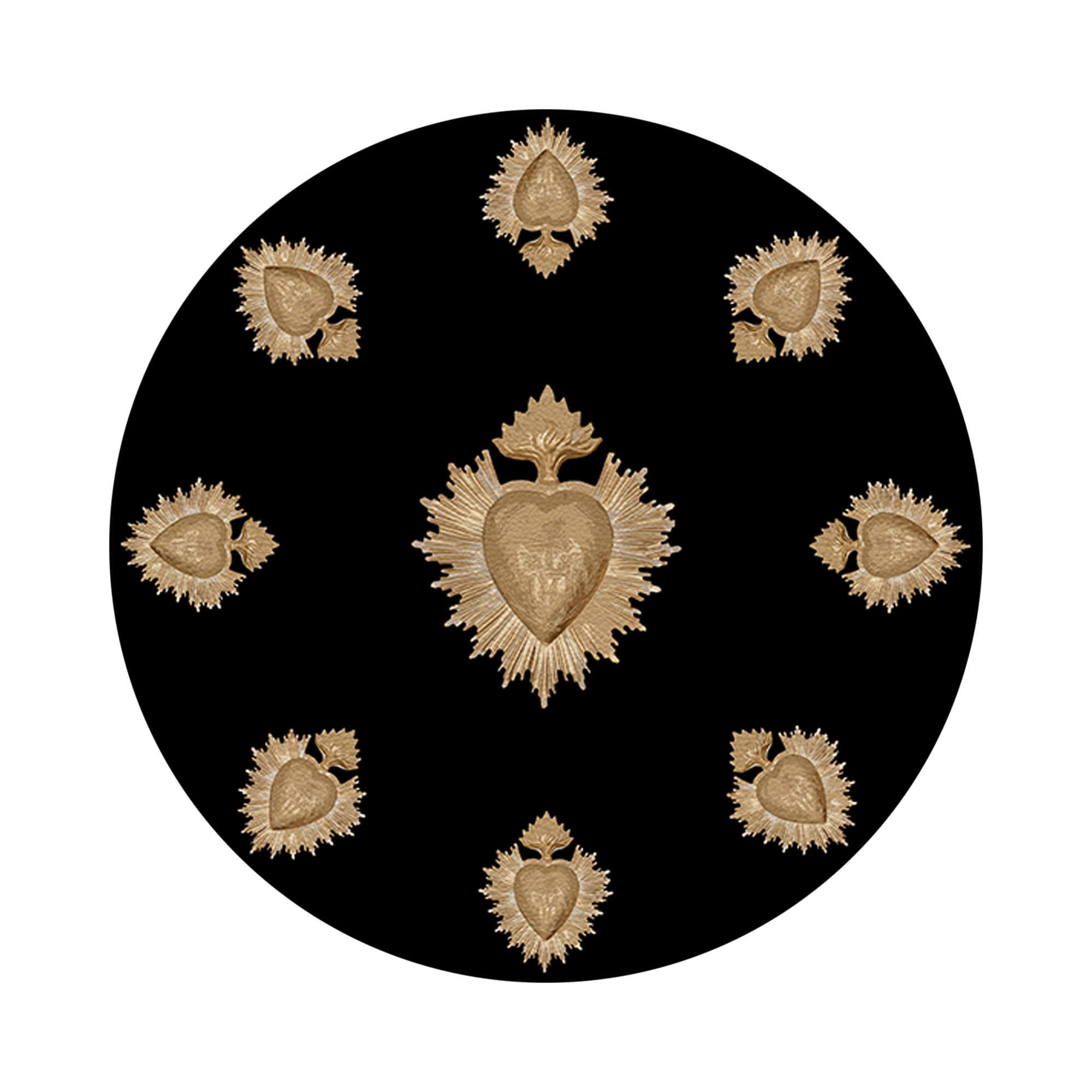 Ex Vote Black 16" Round Pebble Placemats, Set of 4 - nicolettemayer.com