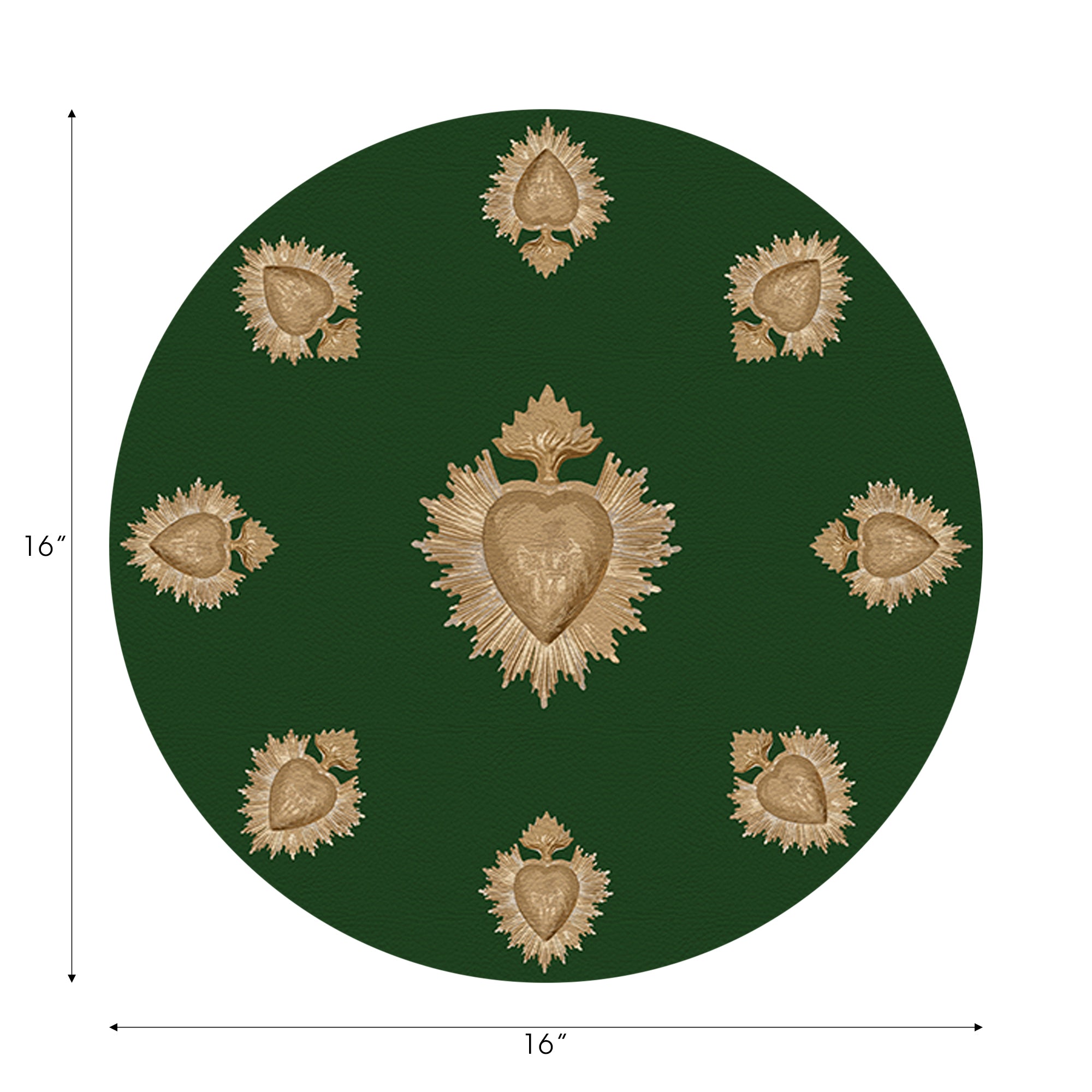 Ex Vote Evergreen Vegan Leather Round Pebble Placemat - nicolettemayer.com