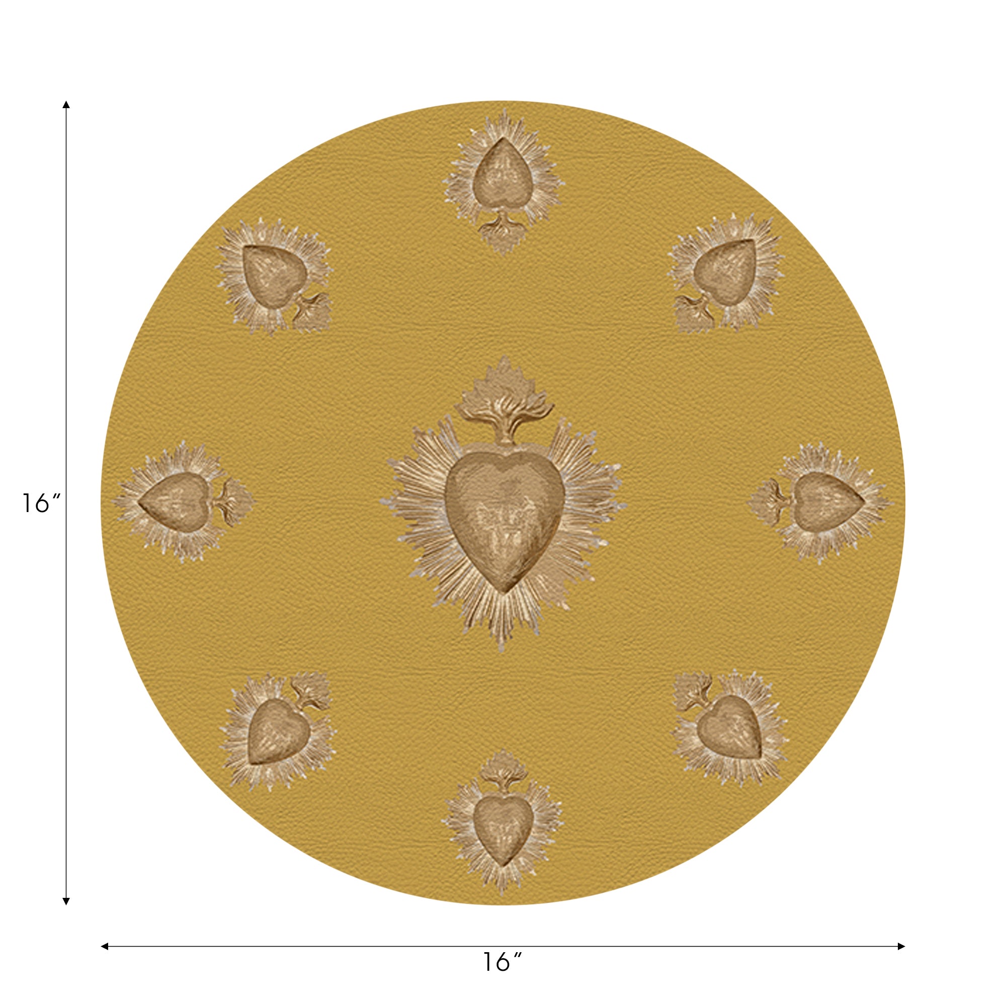 Ex Vote Gold Vegan Leather Round Pebble Placemat - nicolettemayer.com
