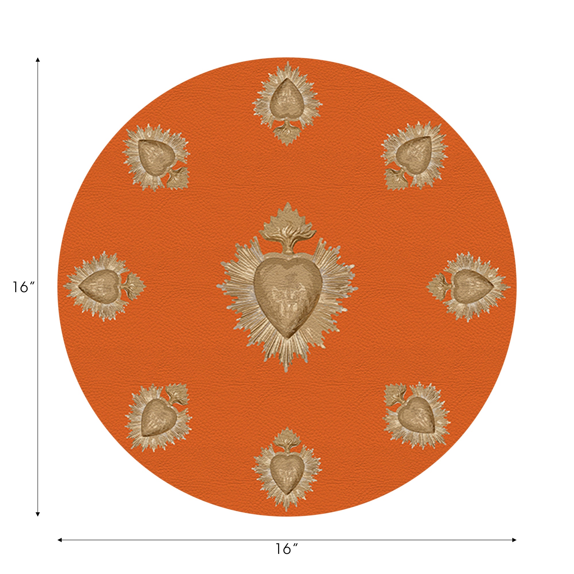 Ex Vote Orange Vegan Leather Round Pebble Placemat - nicolettemayer.com