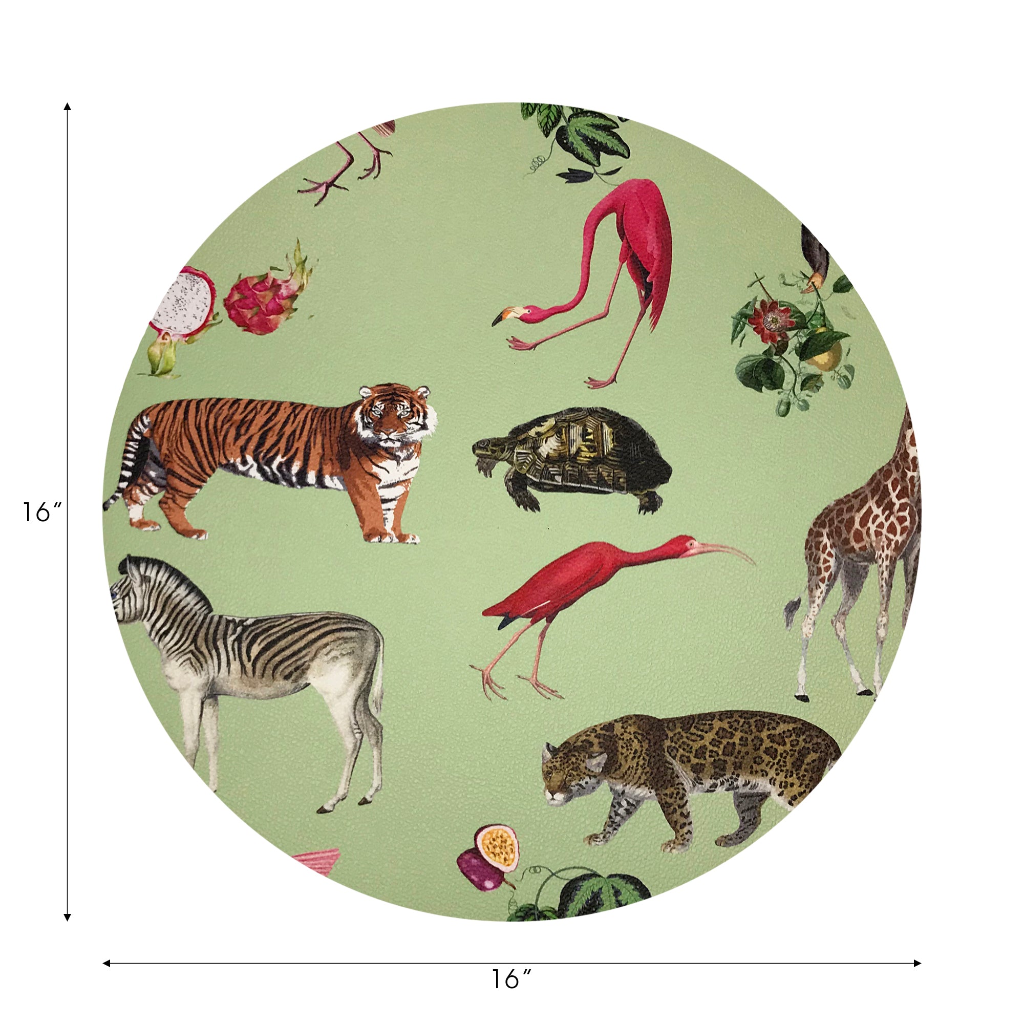 Exotix Flamingo runde Kieselstein-Tischsets, 40,6 cm