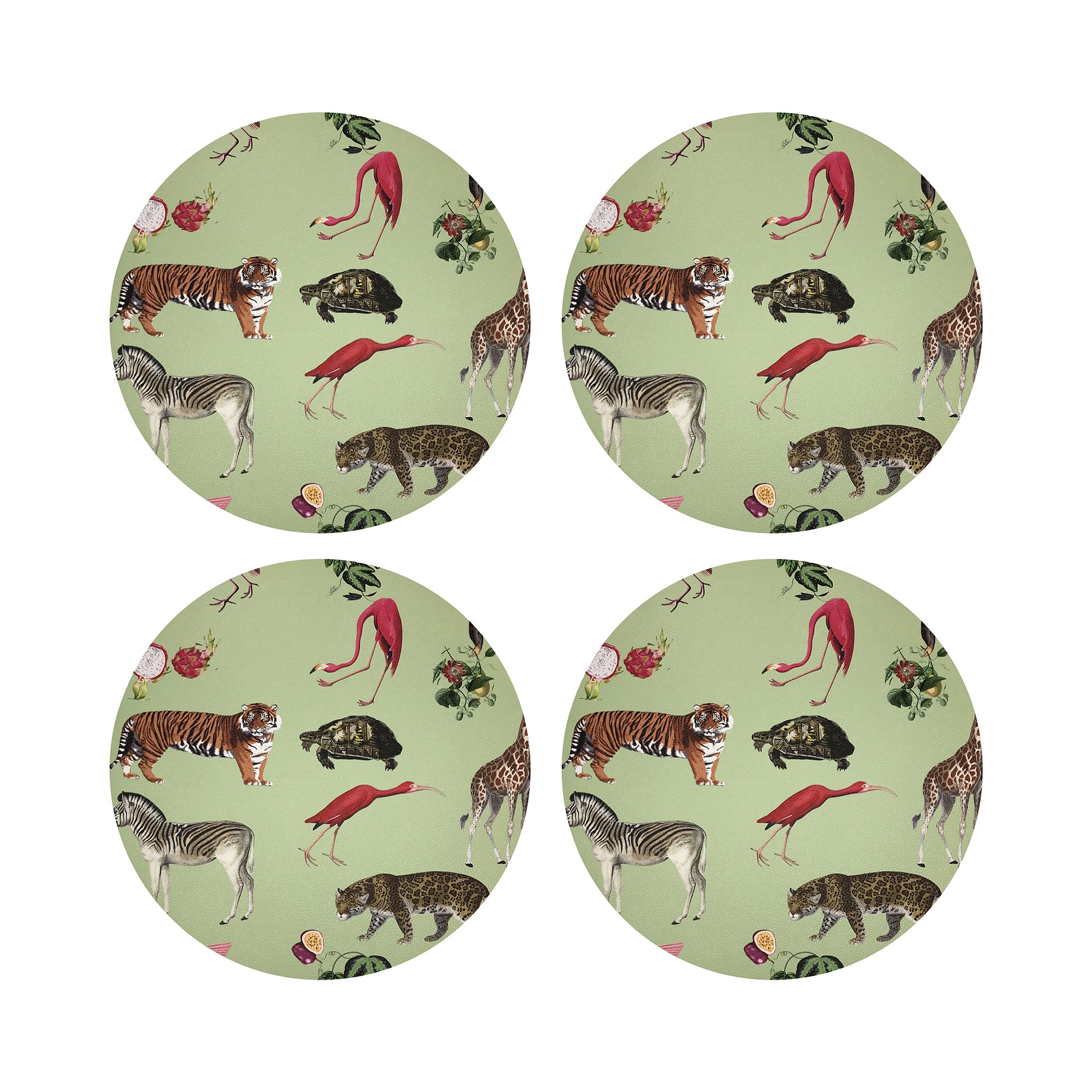 Exotix Avocado 16" Round Pebble Placemats, Set of 4 - nicolettemayer.com