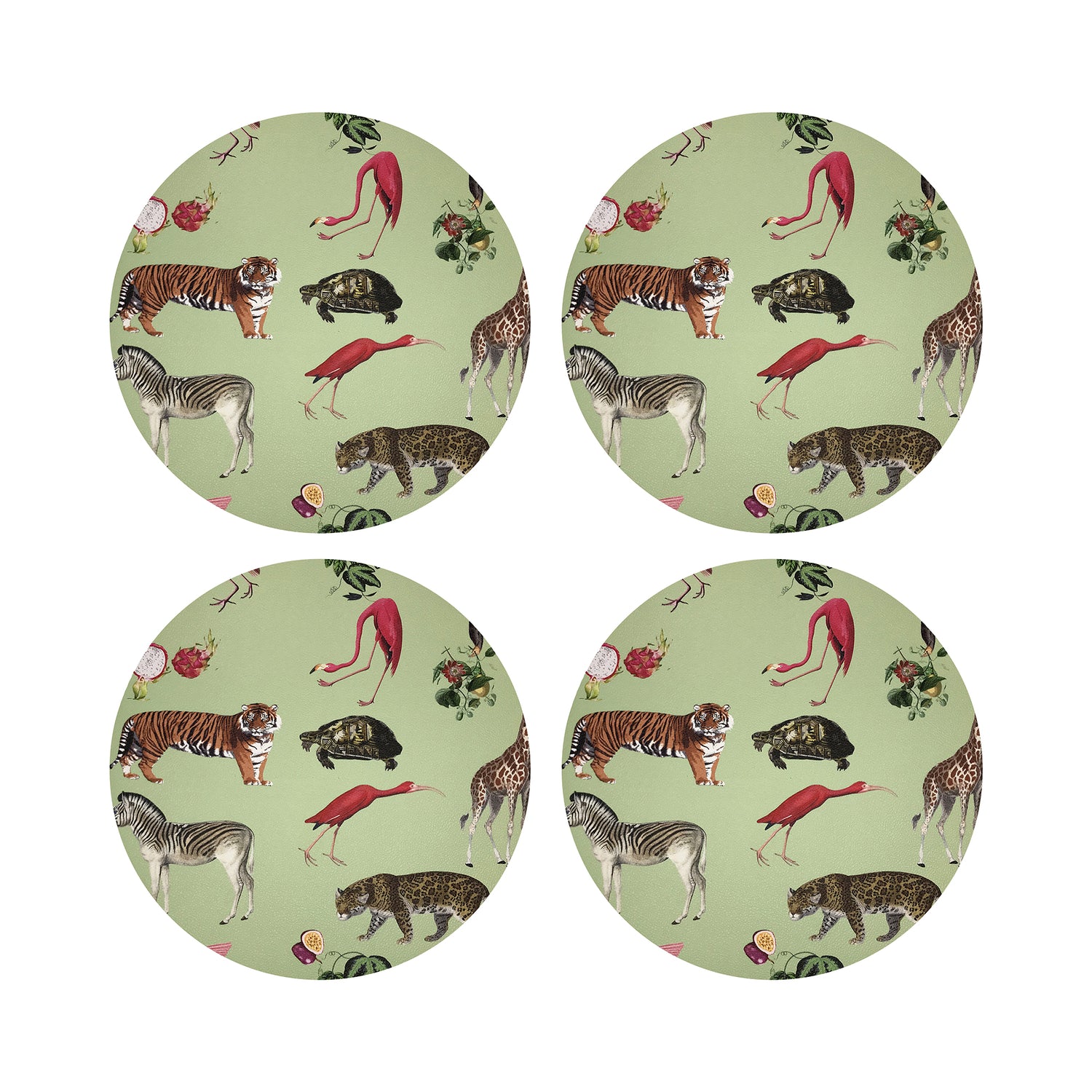 Exotix Avocado 16" Round Pebble Placemats, Set of 4 - nicolettemayer.com