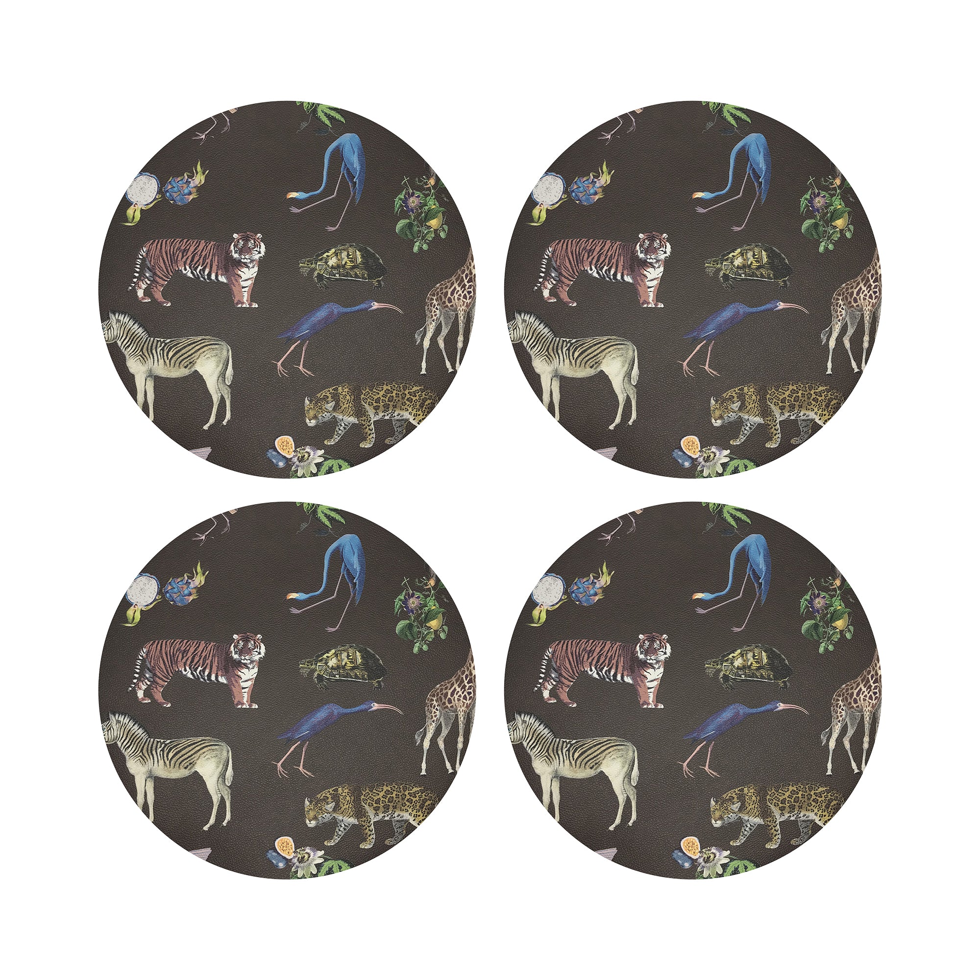 Exotix Brown 16" Round Pebble Placemats, Set of 4 - nicolettemayer.com