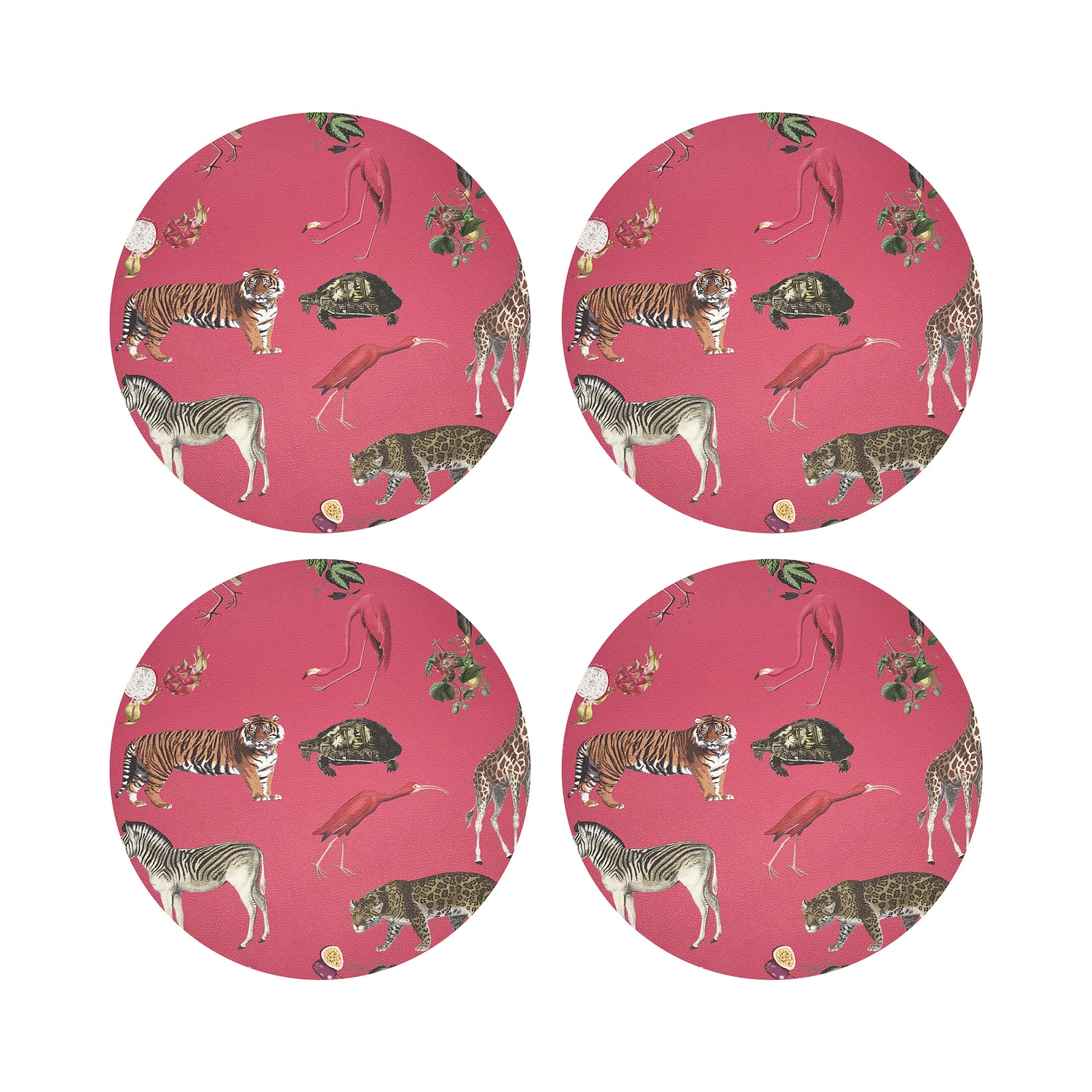 Exotix Cherry 16" Round Pebble Placemats, Set of 4 - nicolettemayer.com