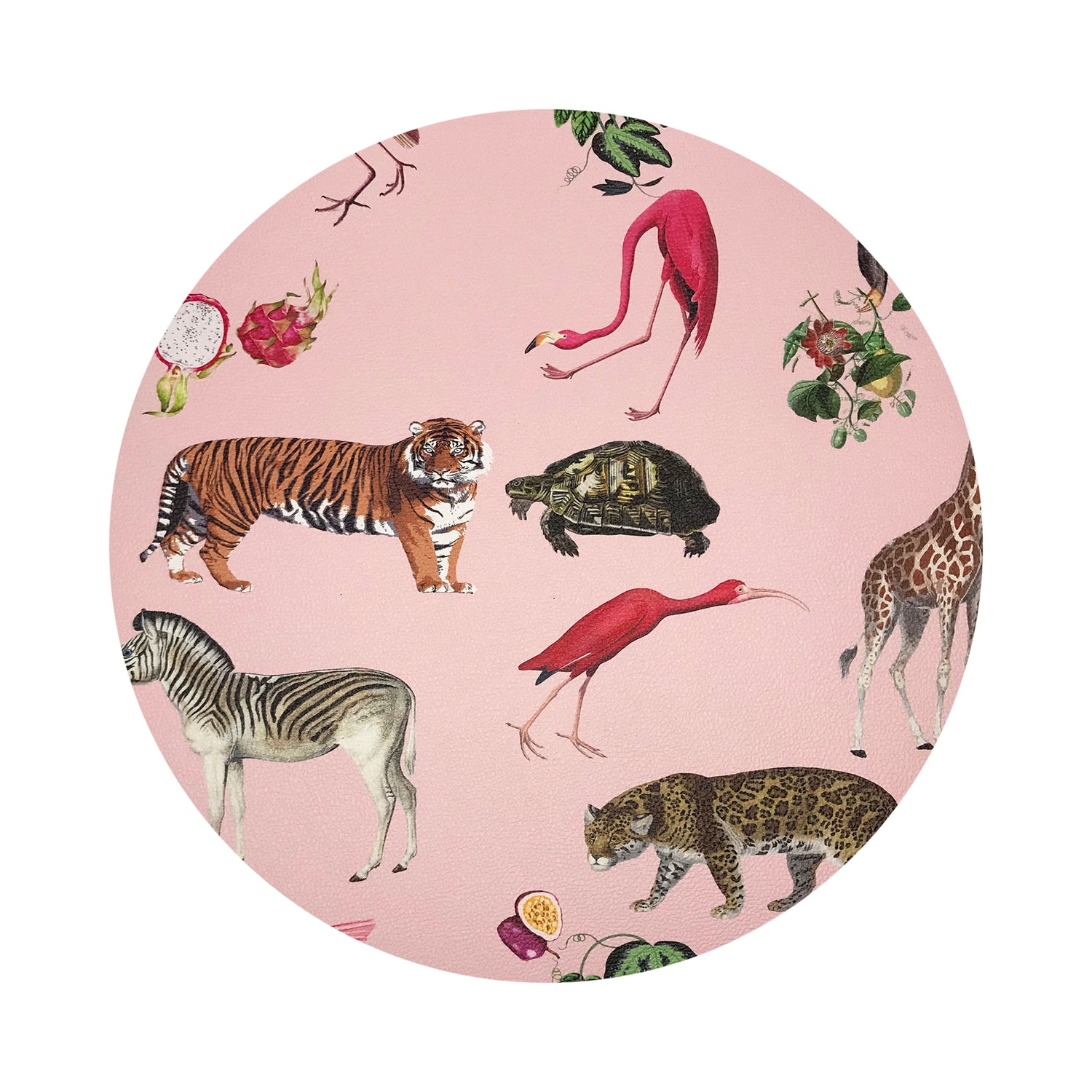 Exotix Flamingo 16" Round Pebble Placemats, Set of 4 - nicolettemayer.com