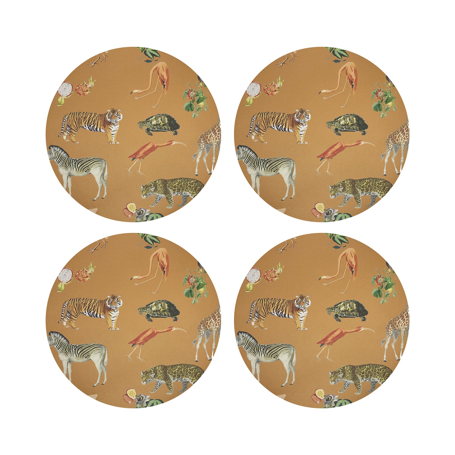 Exotix Tangerine 16" Round Pebble Placemats, Set of 4 - nicolettemayer.com