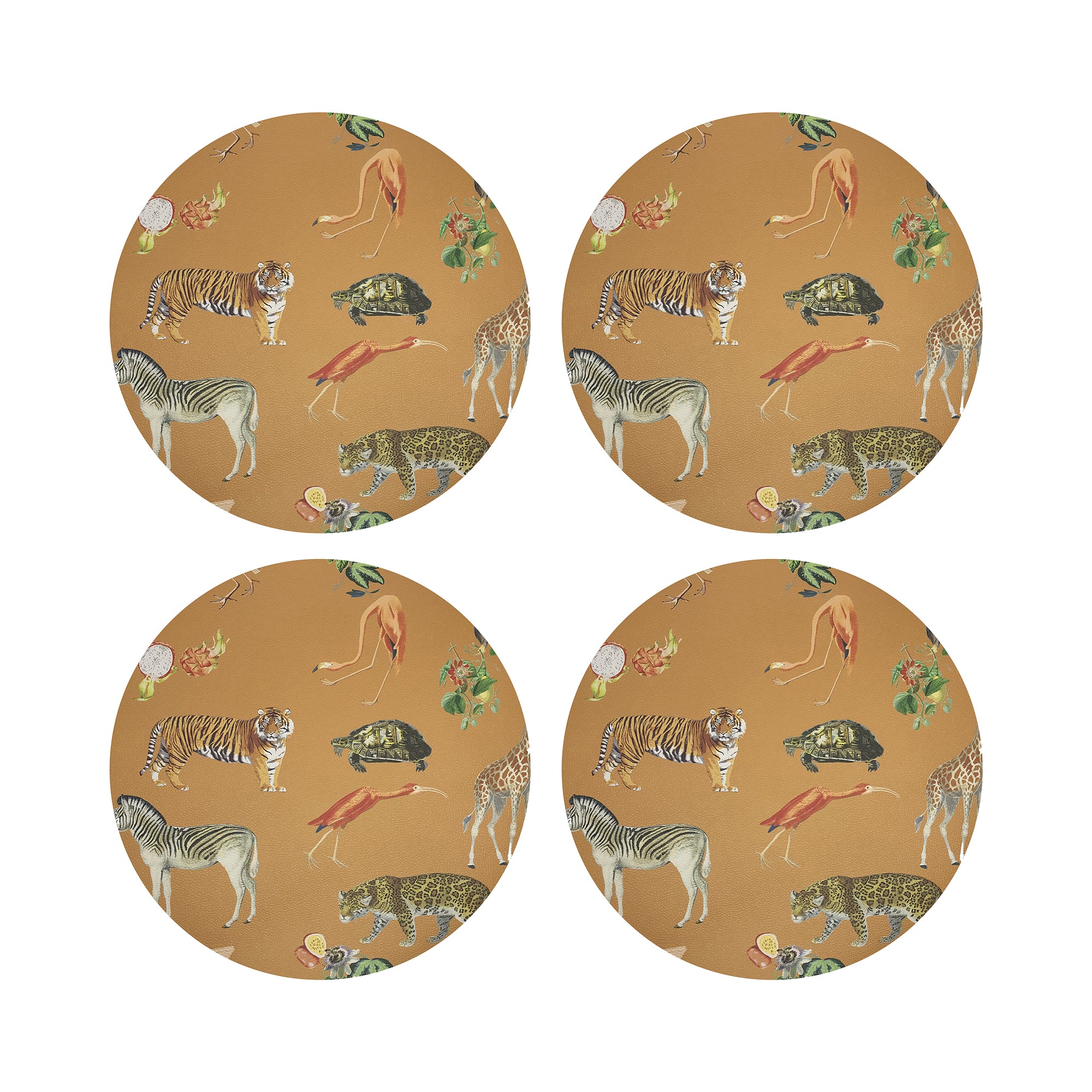Exotix Tangerine 16" Round Pebble Placemats, Set of 4 - nicolettemayer.com