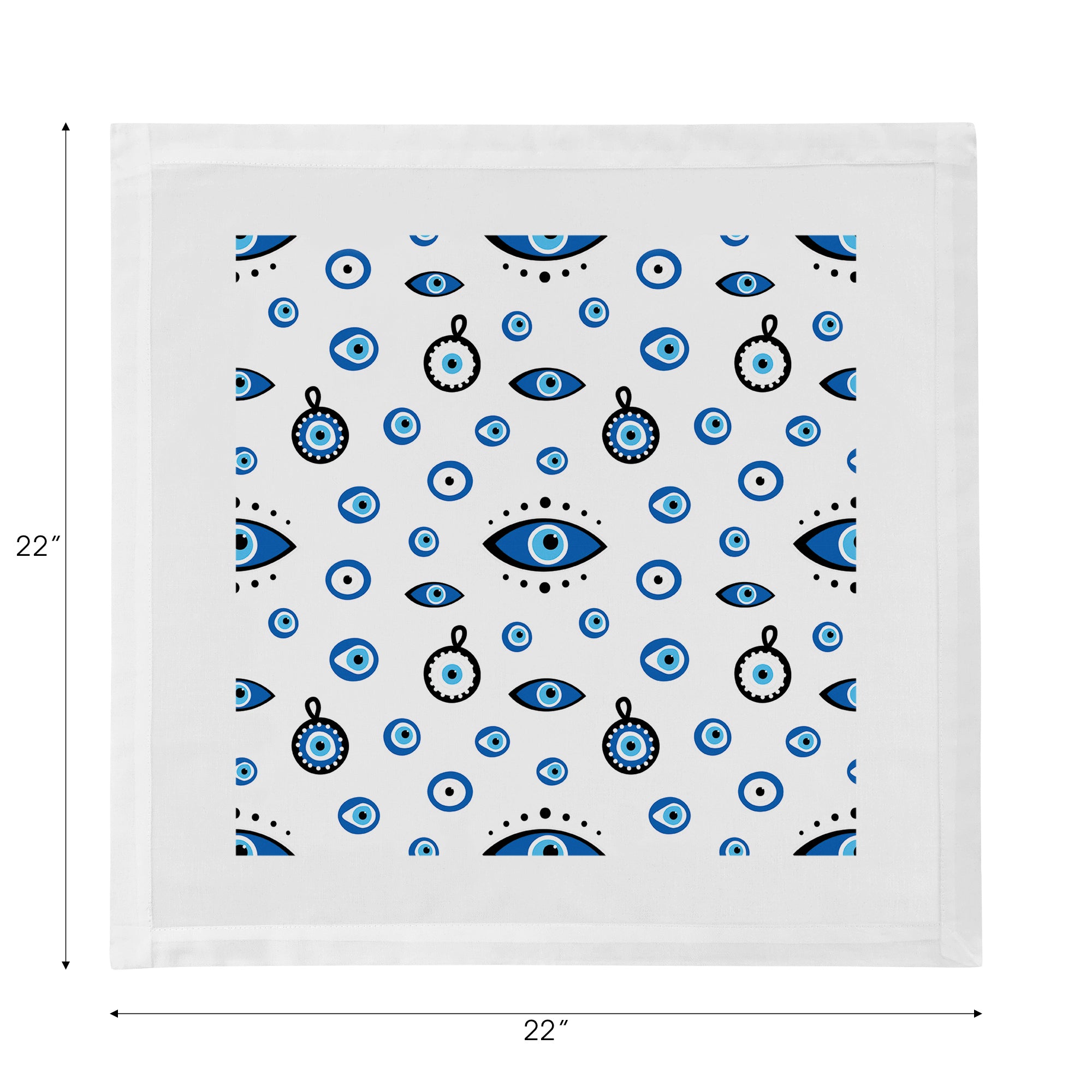 Eye On You White Cotton Sateen Dinner Napkins - nicolettemayer.com