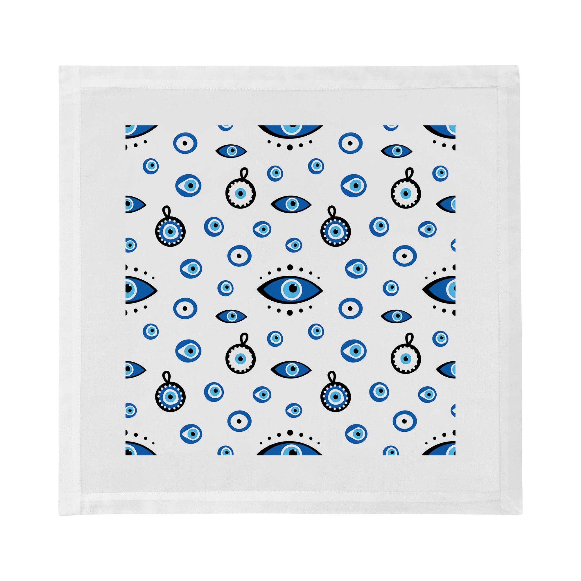 Eye On You White Cotton Sateen Dinner Napkins - nicolettemayer.com