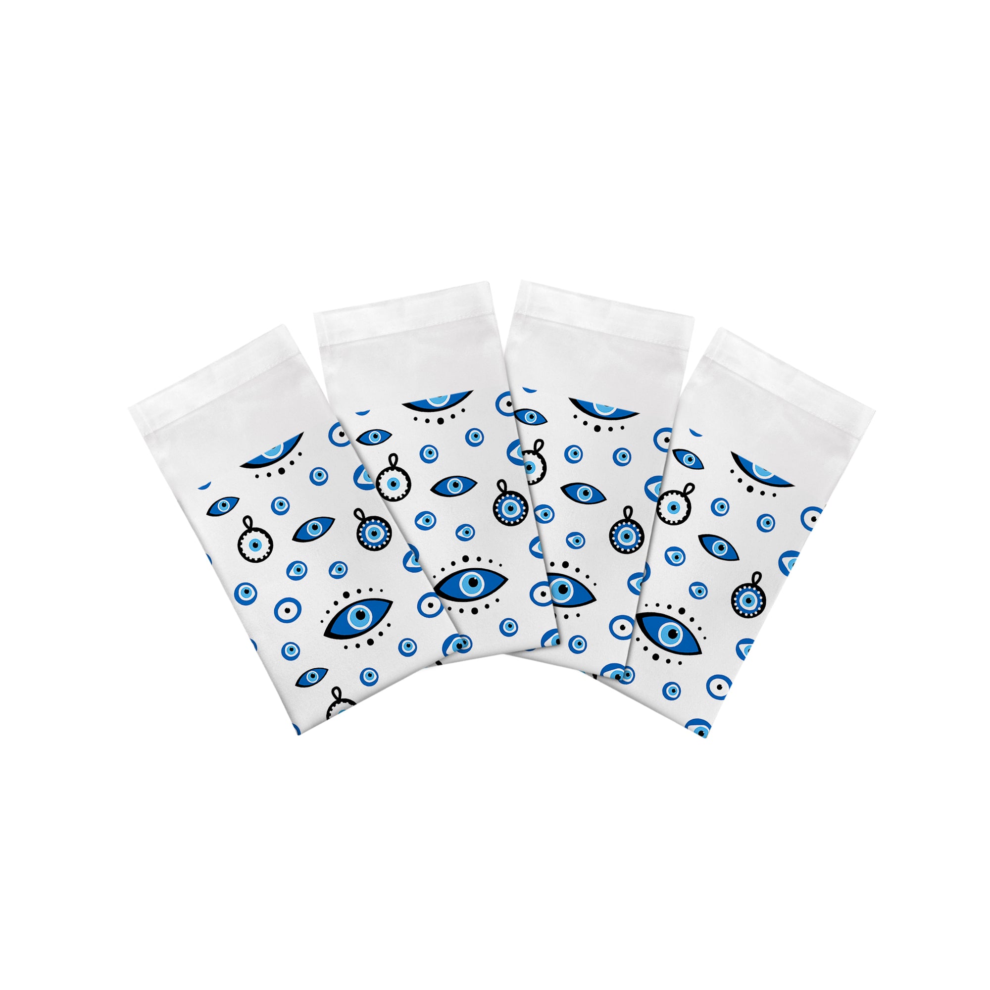 Eye On You White Cotton Sateen Dinner Napkins - nicolettemayer.com