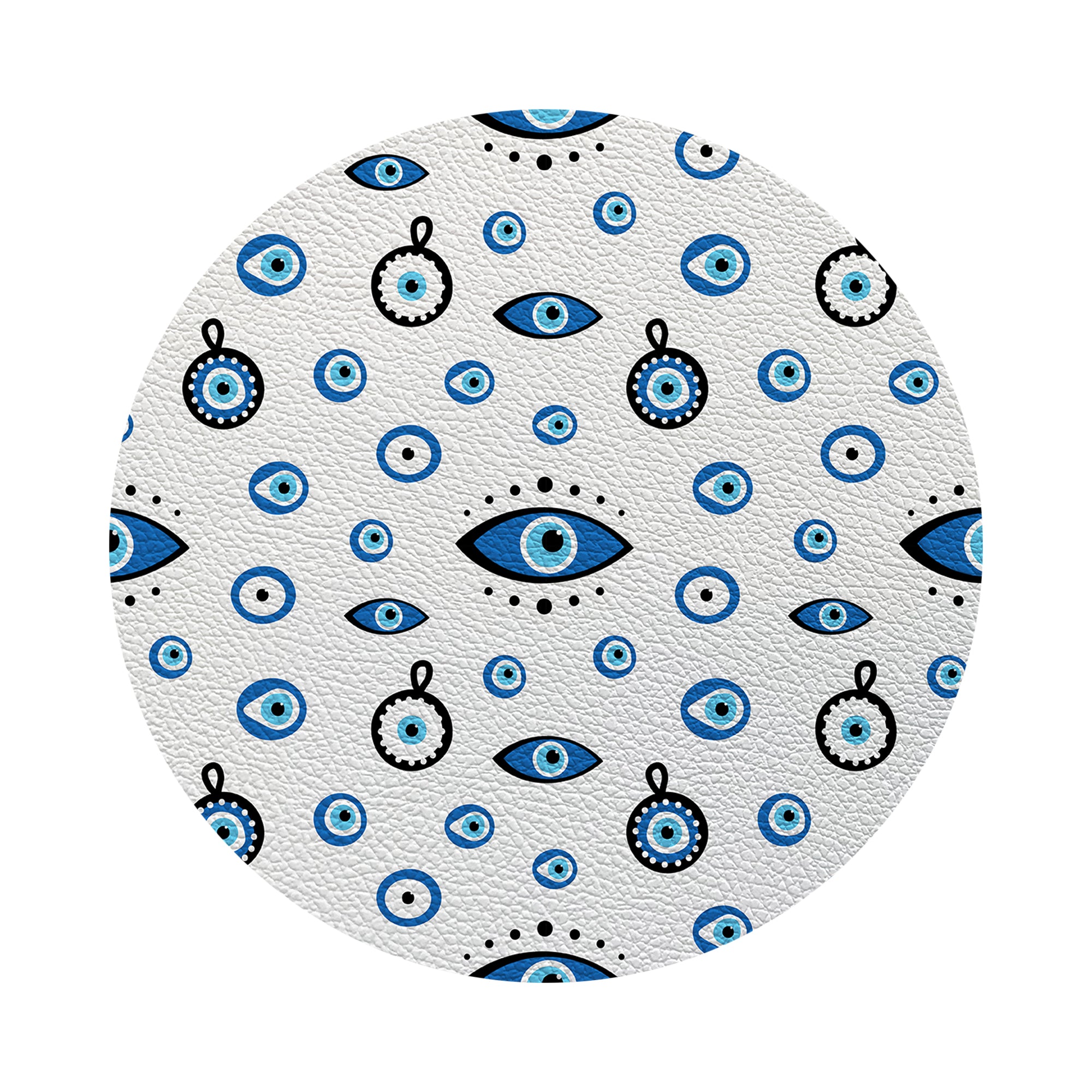Eye on You – Weiße 16 runde Kieselstein-Tischsets, 4er-Set