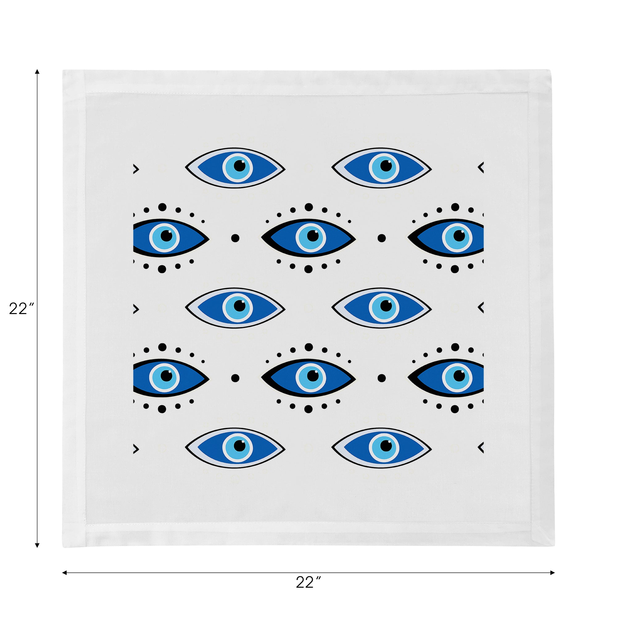 Eyes Blue White Cotton Sateen Dinner Napkins - nicolettemayer.com