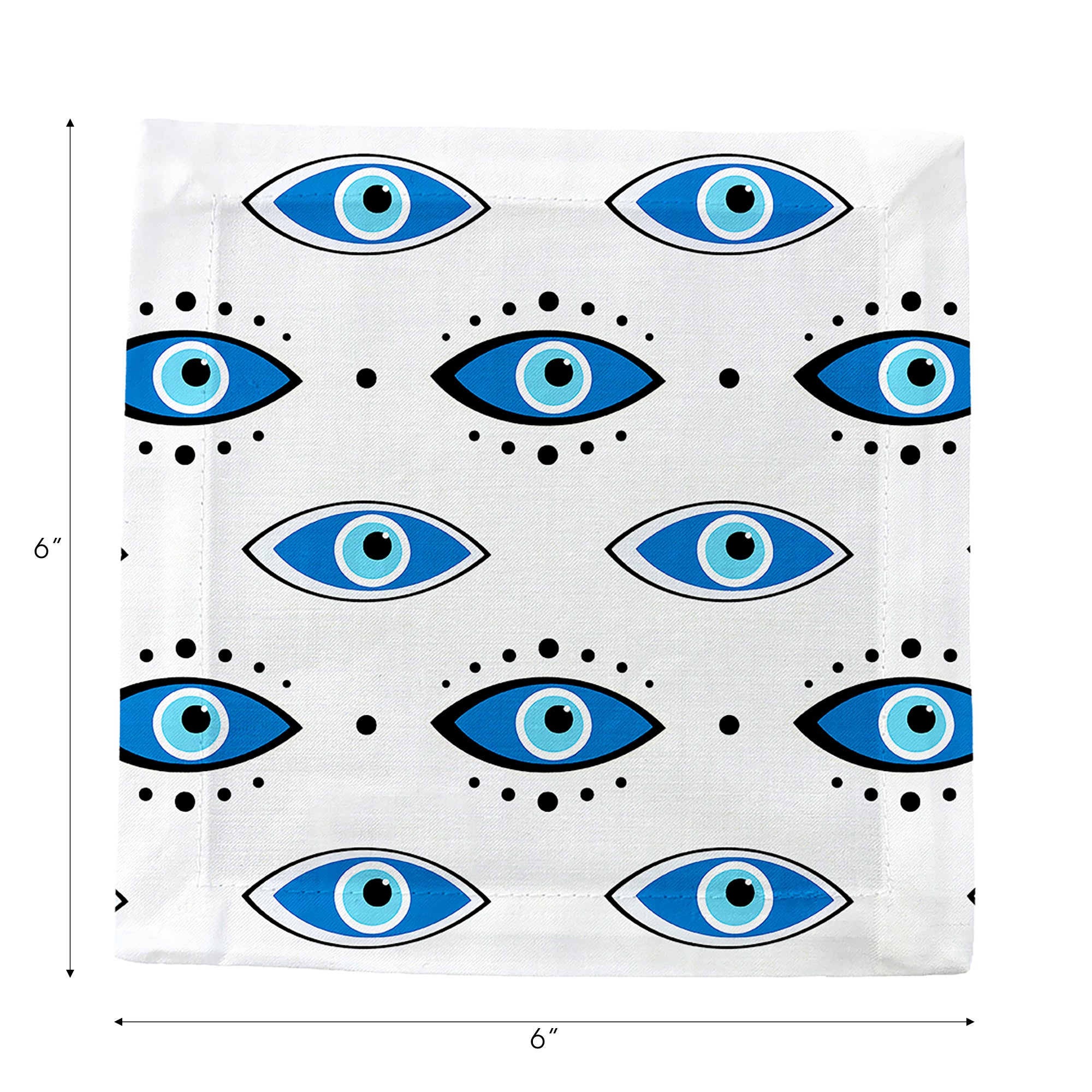 Eyes Blue Cotton Sateen Cocktail Napkins