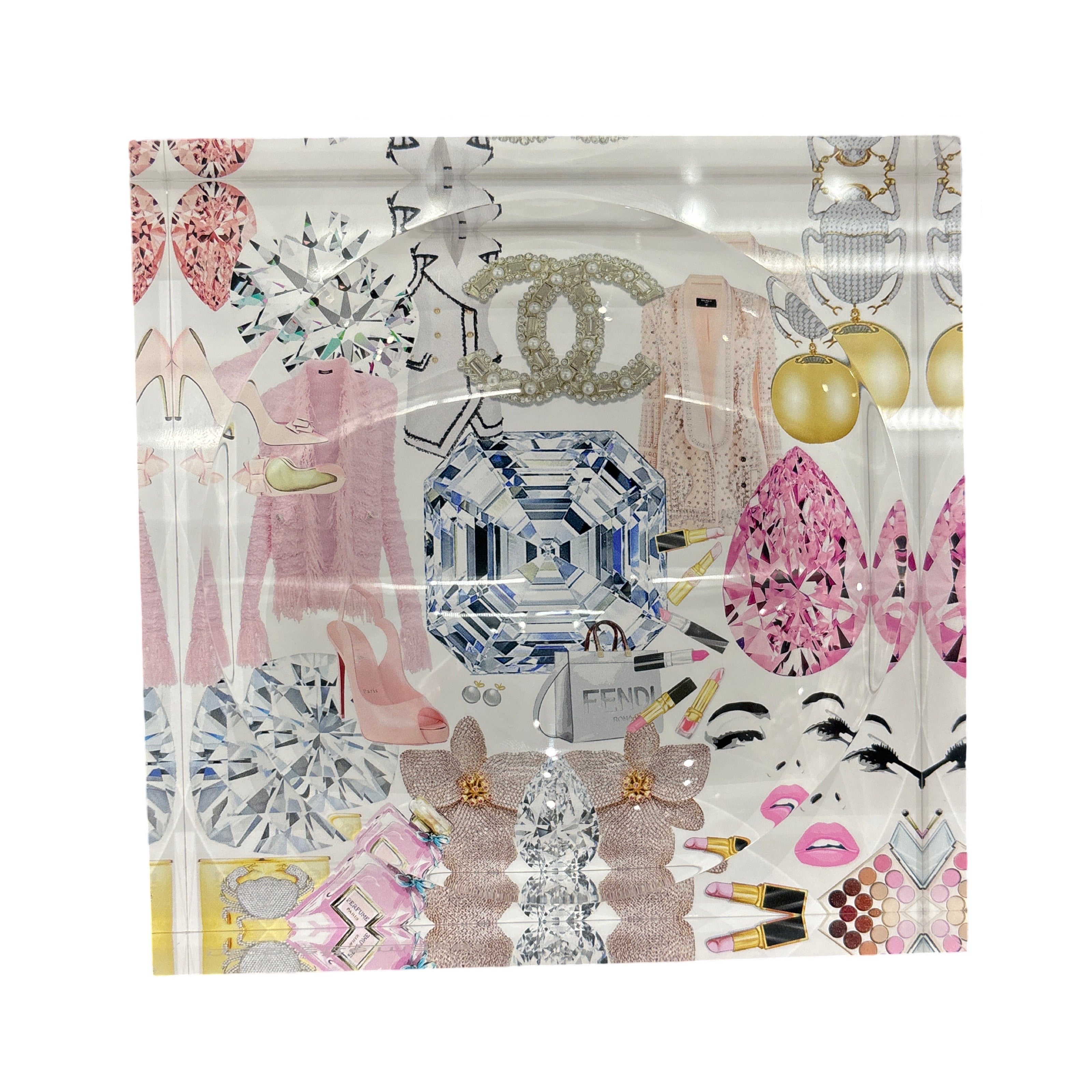 Bougie Women Nuevo Pink White Acrylic Candy Catchall Dish