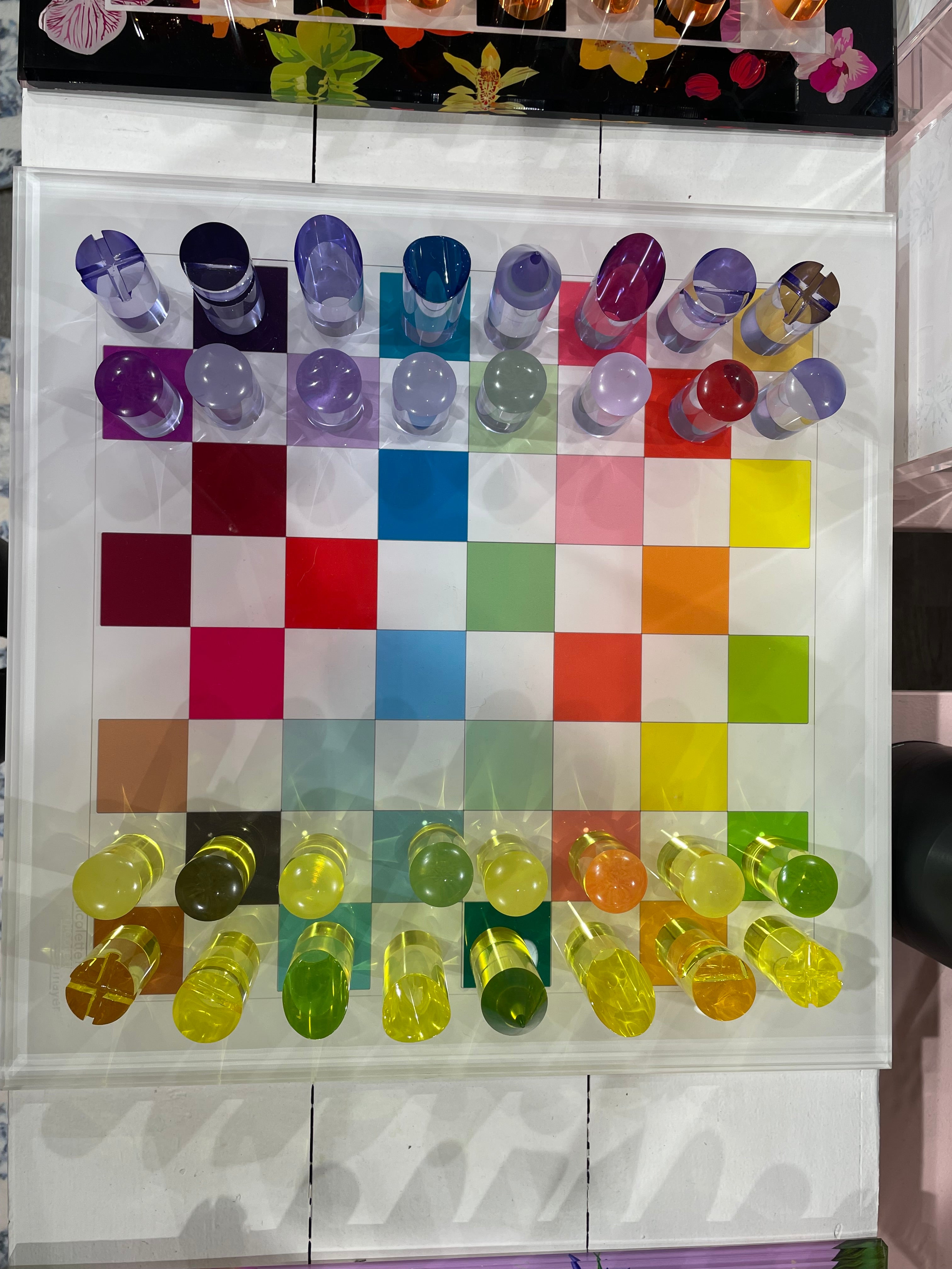 Checkerboard Colors Acrylic Chess - nicolettemayer.com