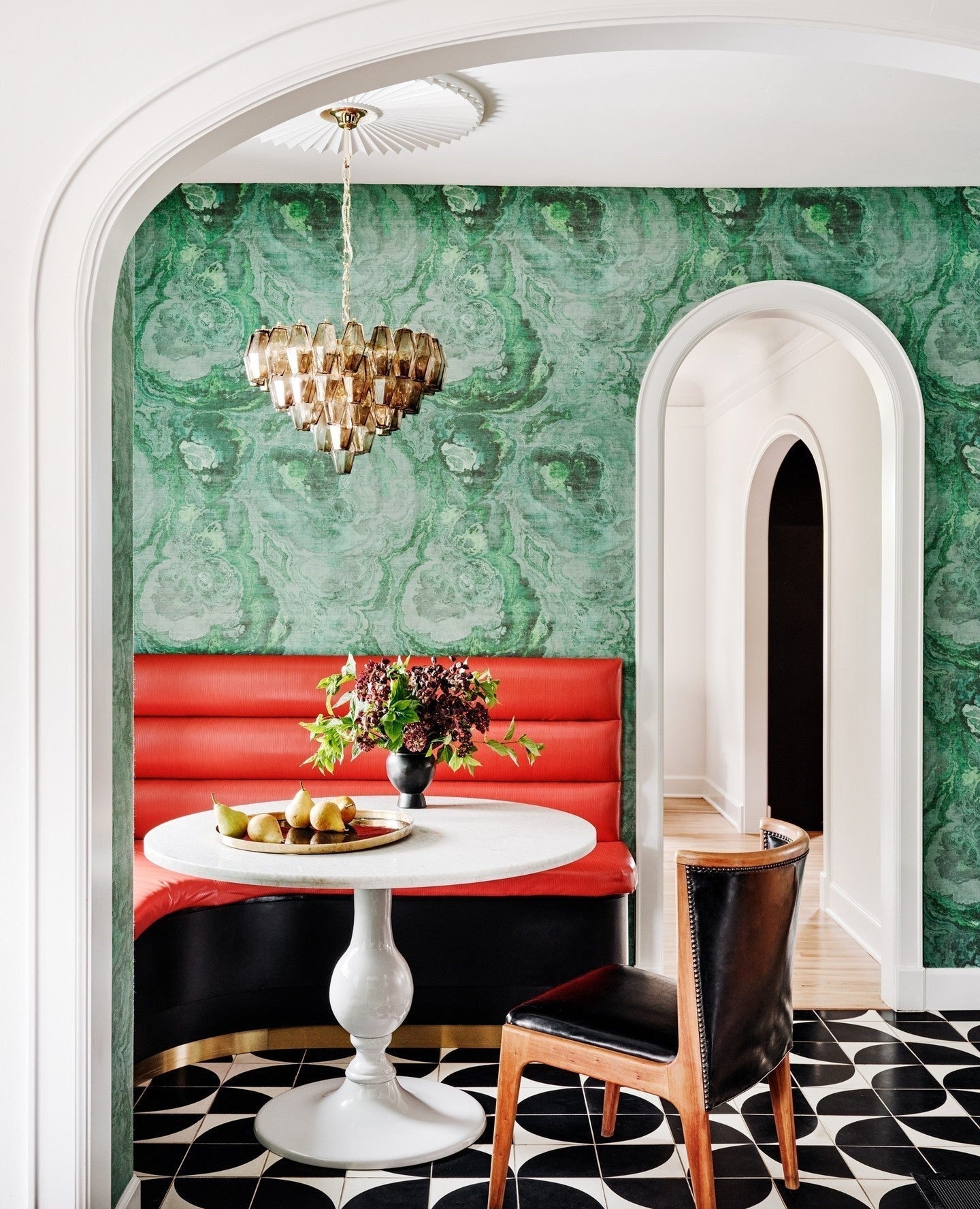 Agate Amber Grasscloth Printed Wallpaper