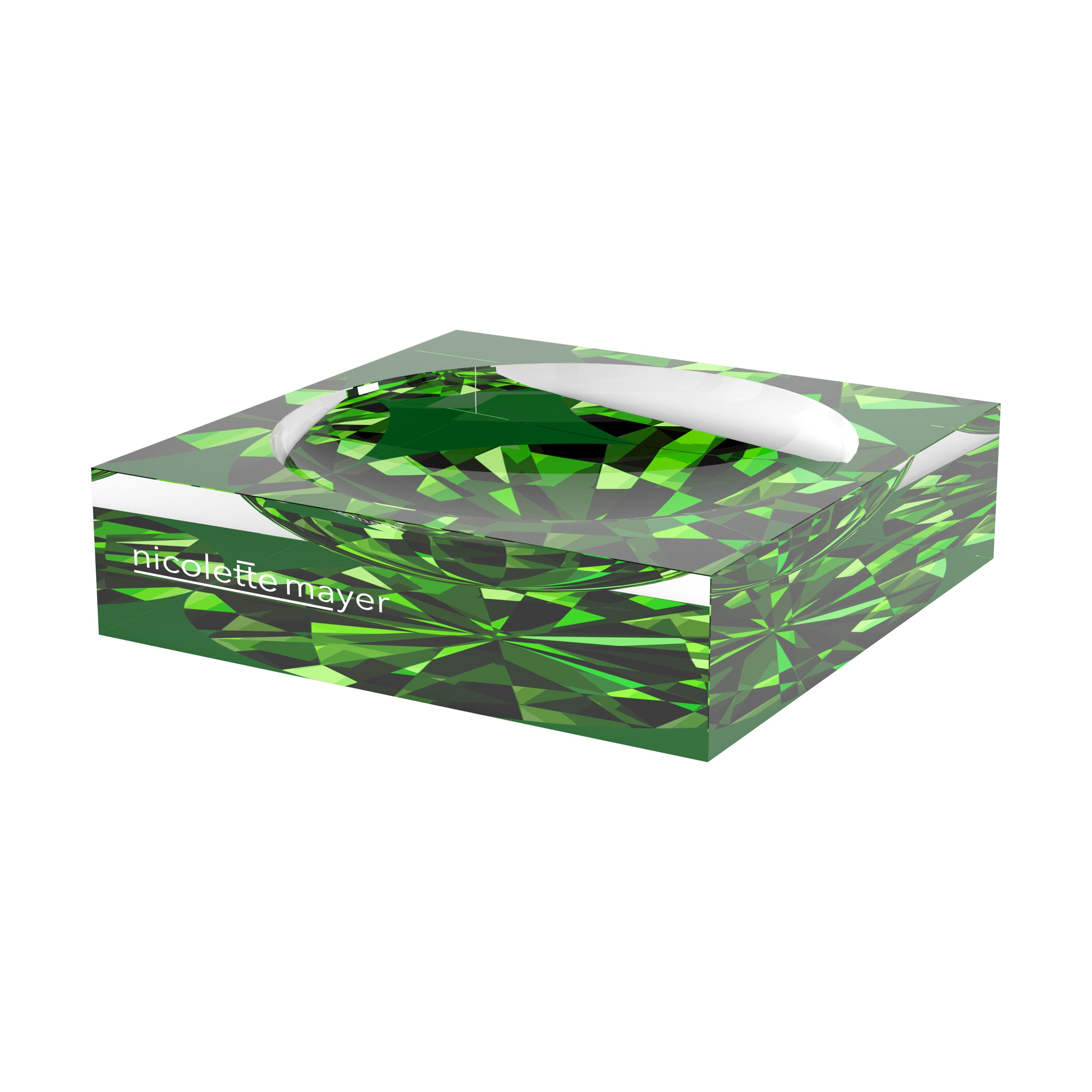 Facets Green Acrylic Candy Catchall Dish - nicolettemayer.com