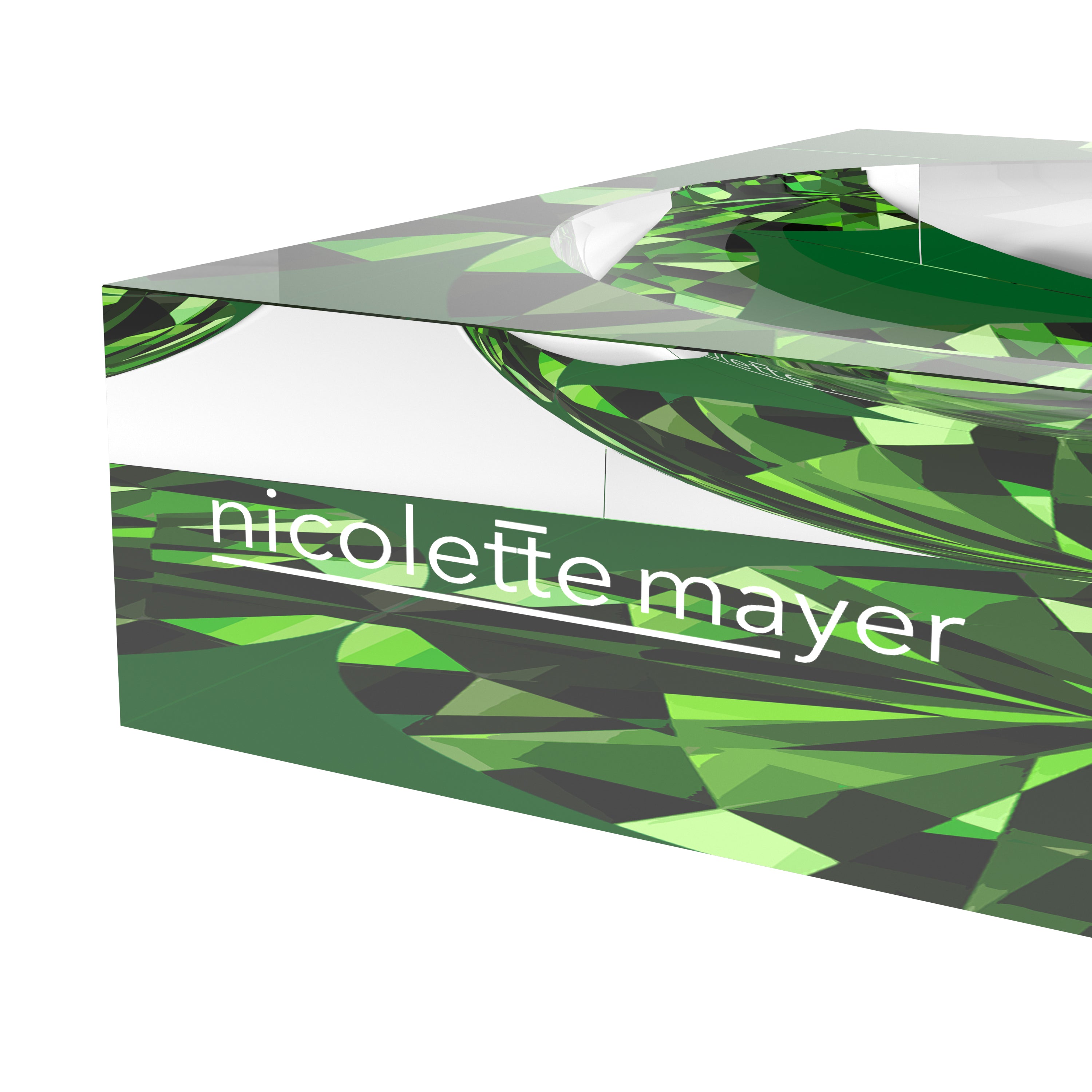 Facets Green Acrylic Candy Catchall Dish - nicolettemayer.com