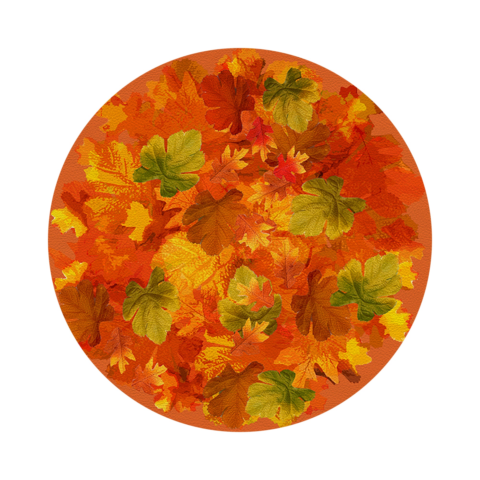 Fallen Leaves Orange 16" Round Pebble Placemats, Set of 4 - nicolettemayer.com