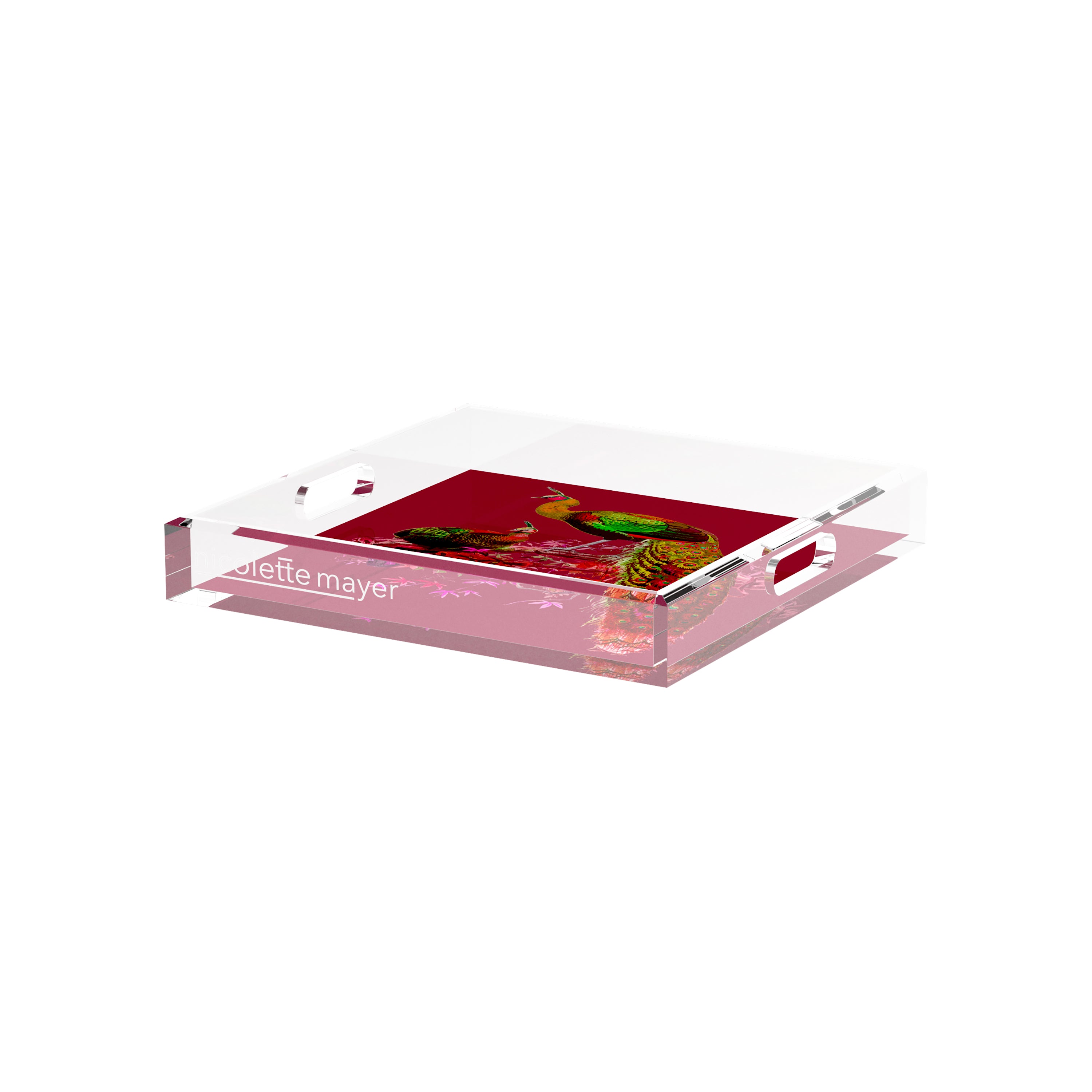 Family Pheasants Pinot 12X12 Acrylic Tray - nicolettemayer.com