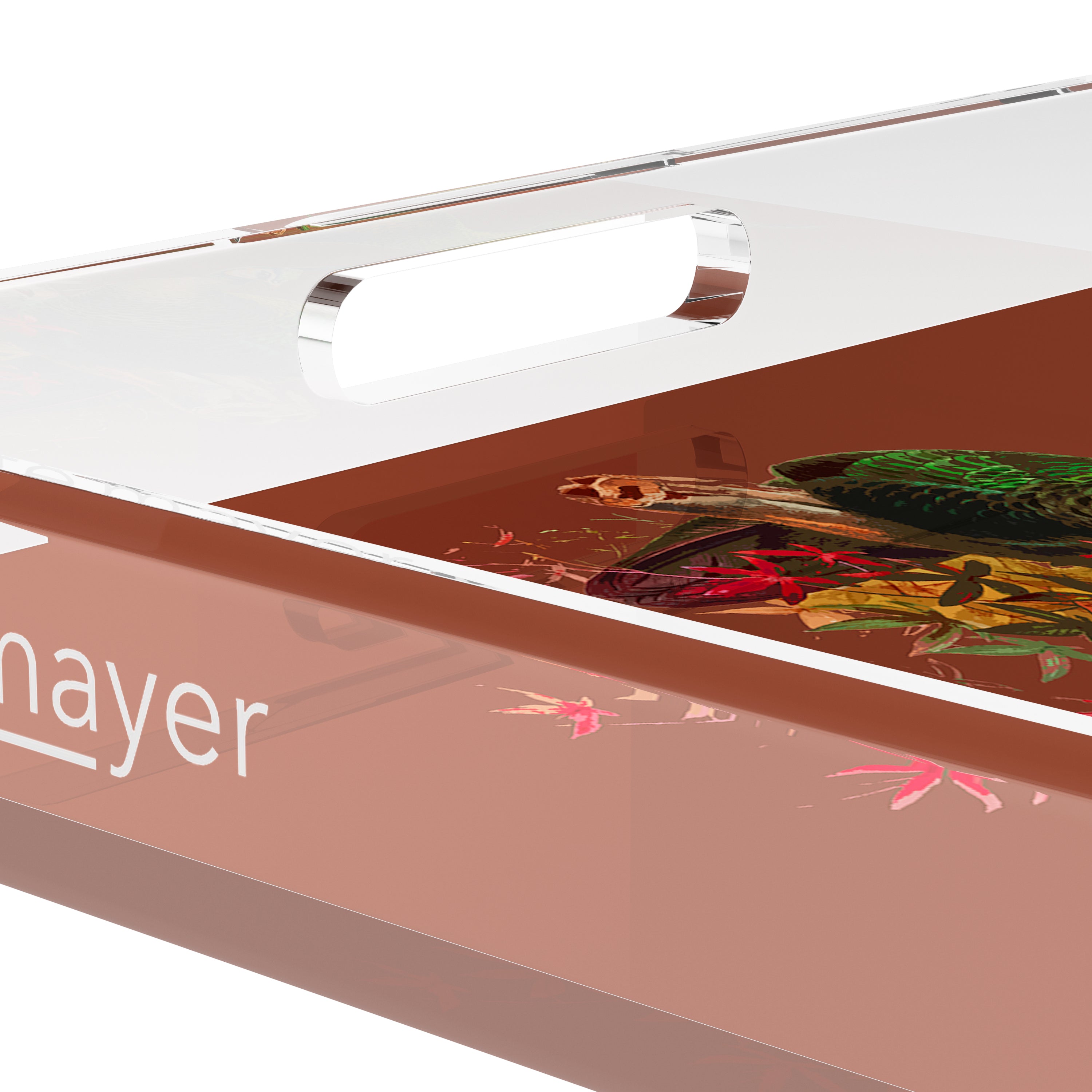 Family Pheasants Rust 15X15 Acrylic Tray - nicolettemayer.com