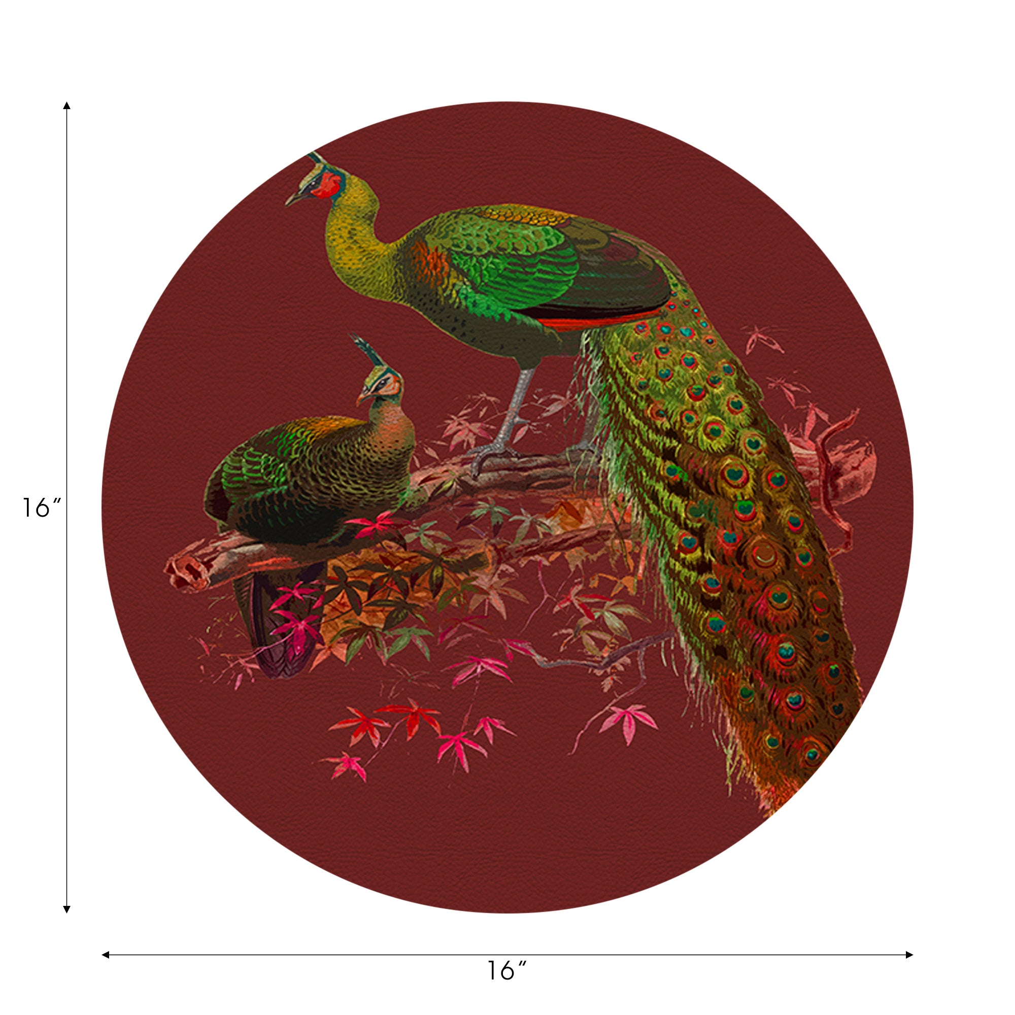 Family Pheasants Maple 16" Round Pebble Placemats, Set of 4 - nicolettemayer.com