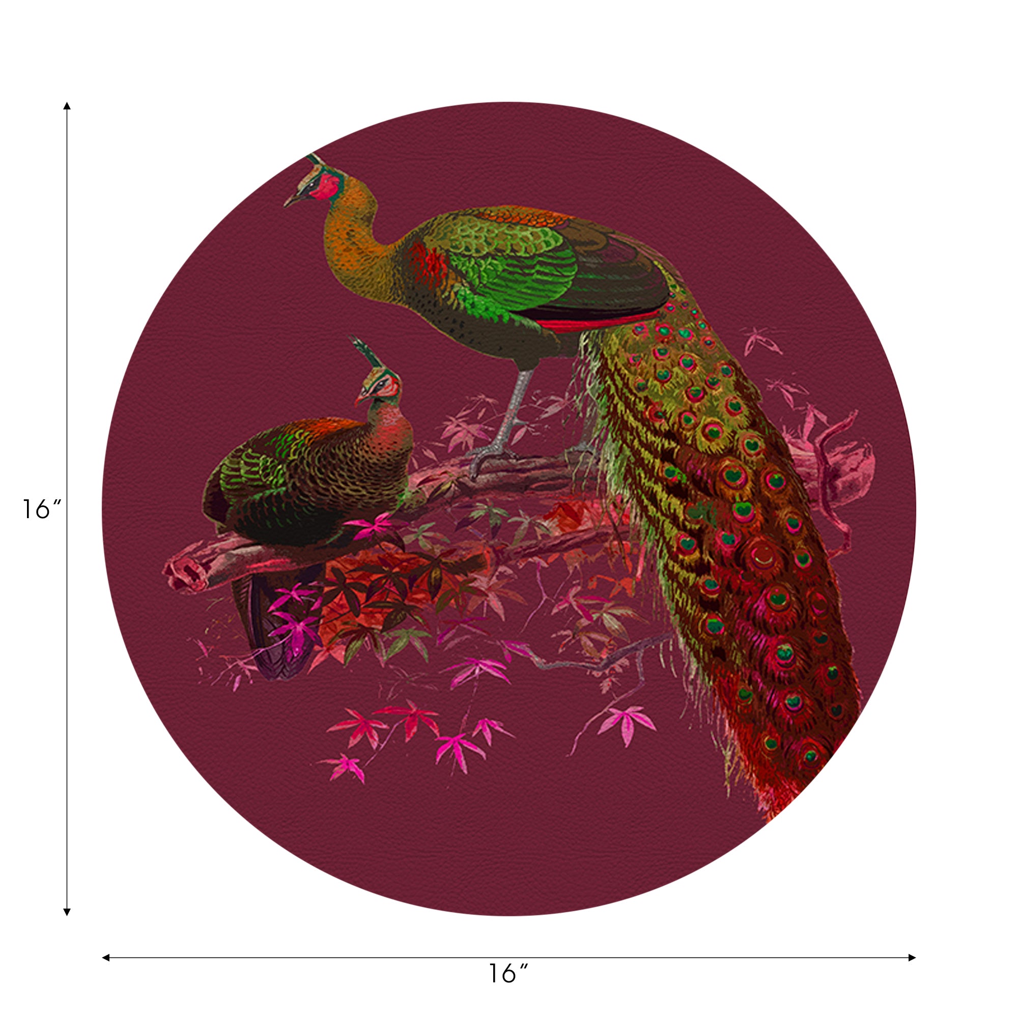 Family Pheasants Pinot 16" Round Pebble Placemats, Set of 4 - nicolettemayer.com