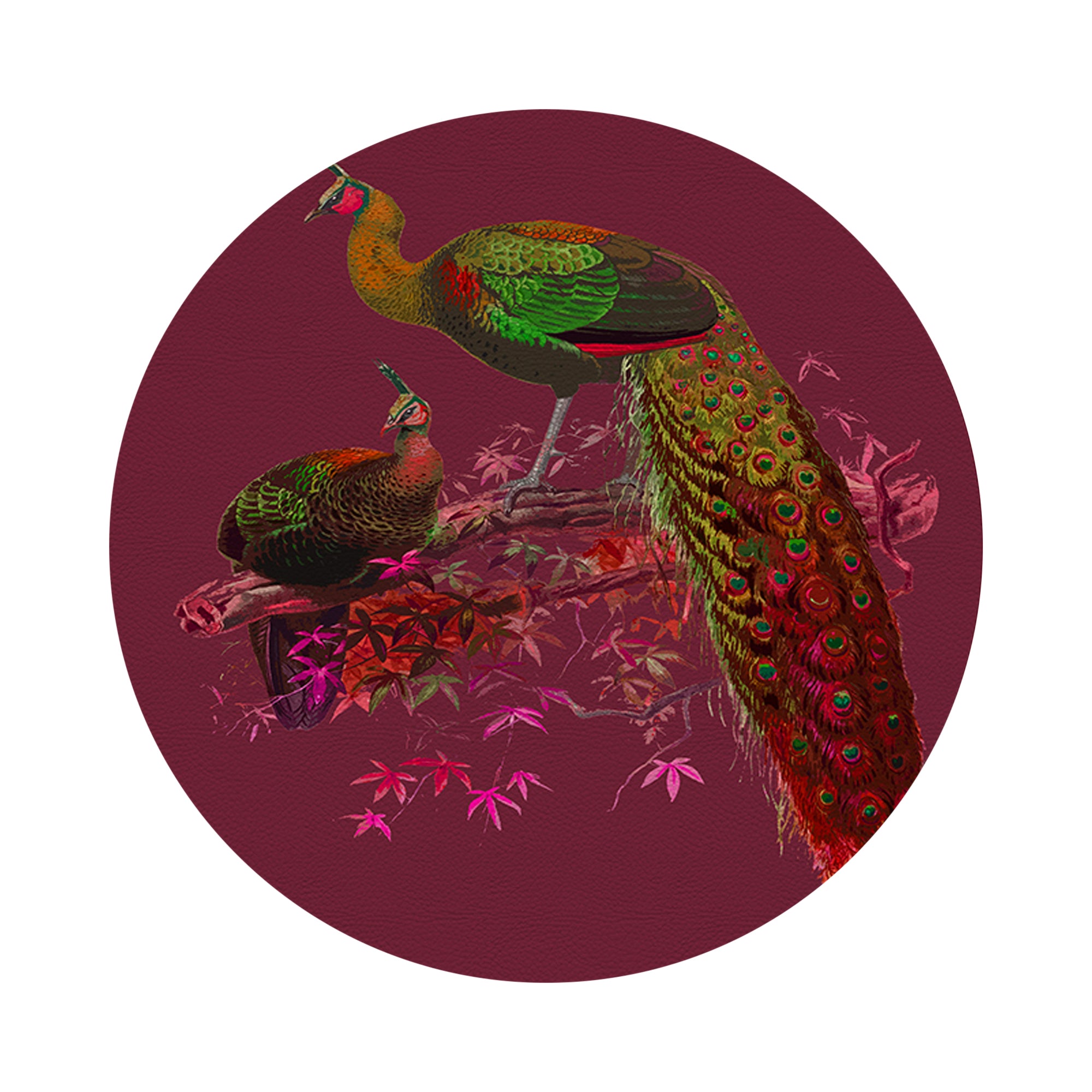 Family Pheasants Pinot 16" Round Pebble Placemats, Set of 4 - nicolettemayer.com