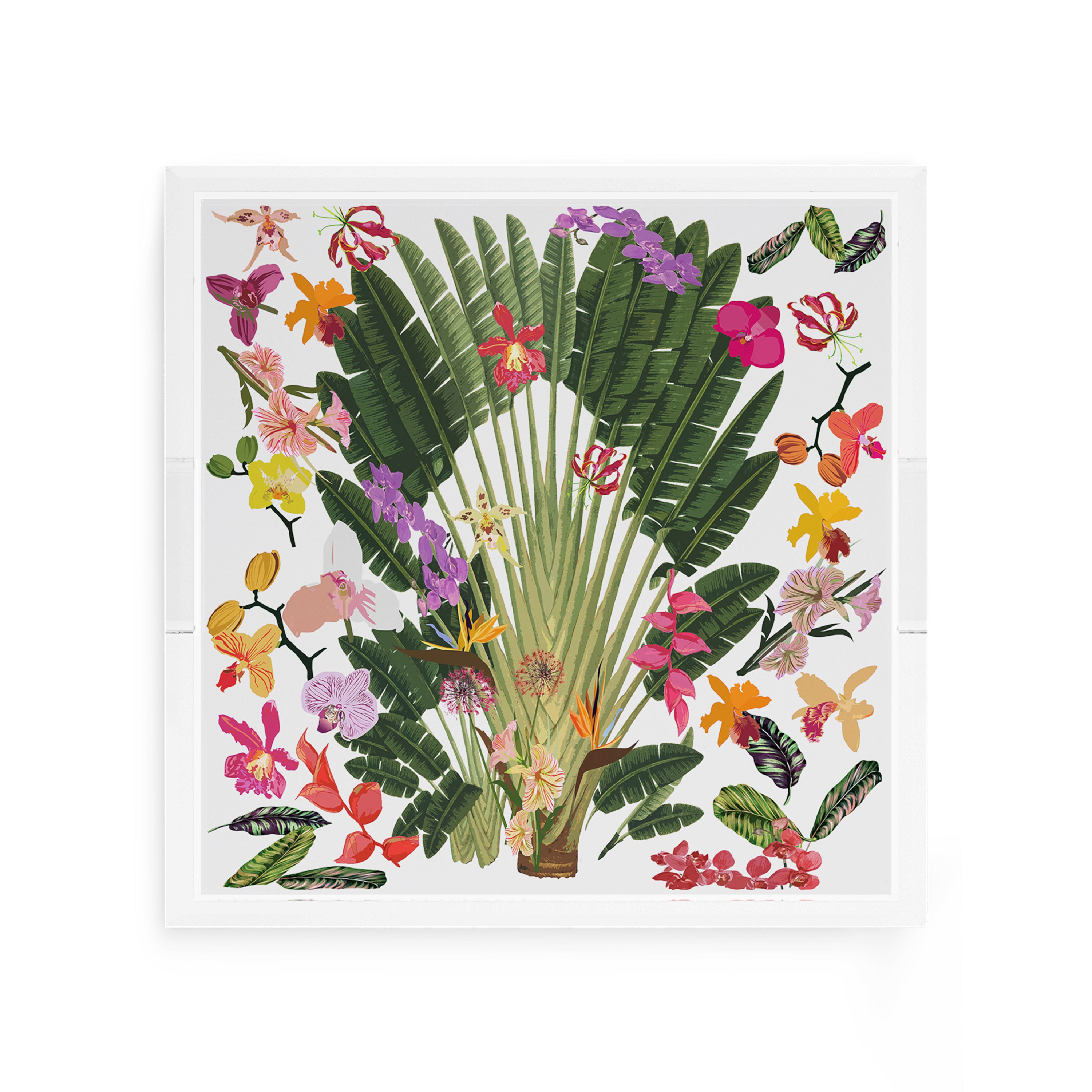 Fantasy Tropical White 12X12 Acrylic Tray - nicolettemayer.com