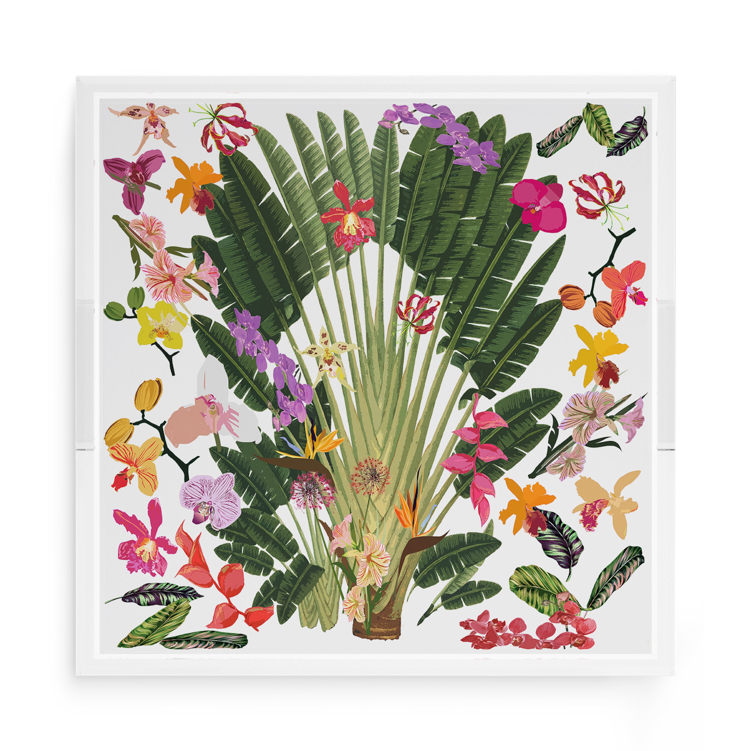Fantasy Tropical White 15X15 Acrylic Tray - nicolettemayer.com