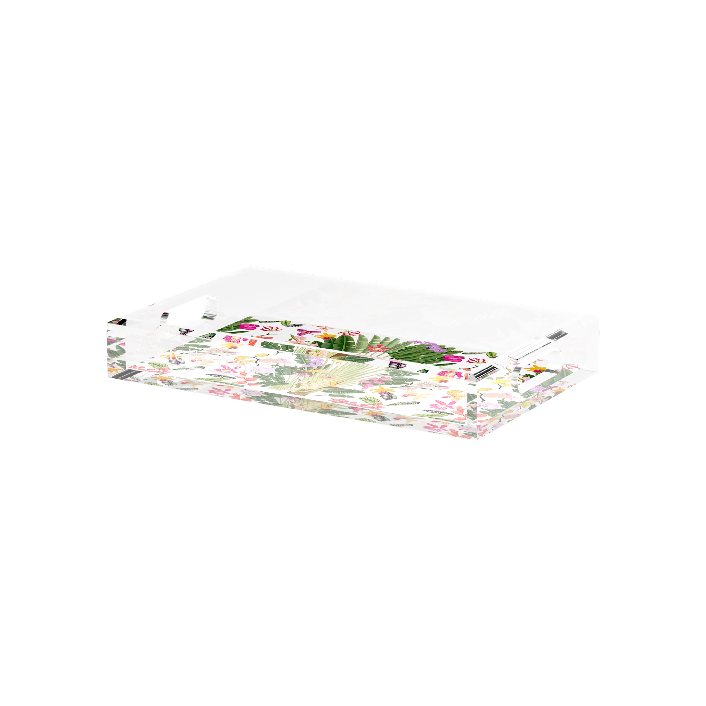 Fantasy Tropical White 12.5X7.75 Acrylic Tray - nicolettemayer.com