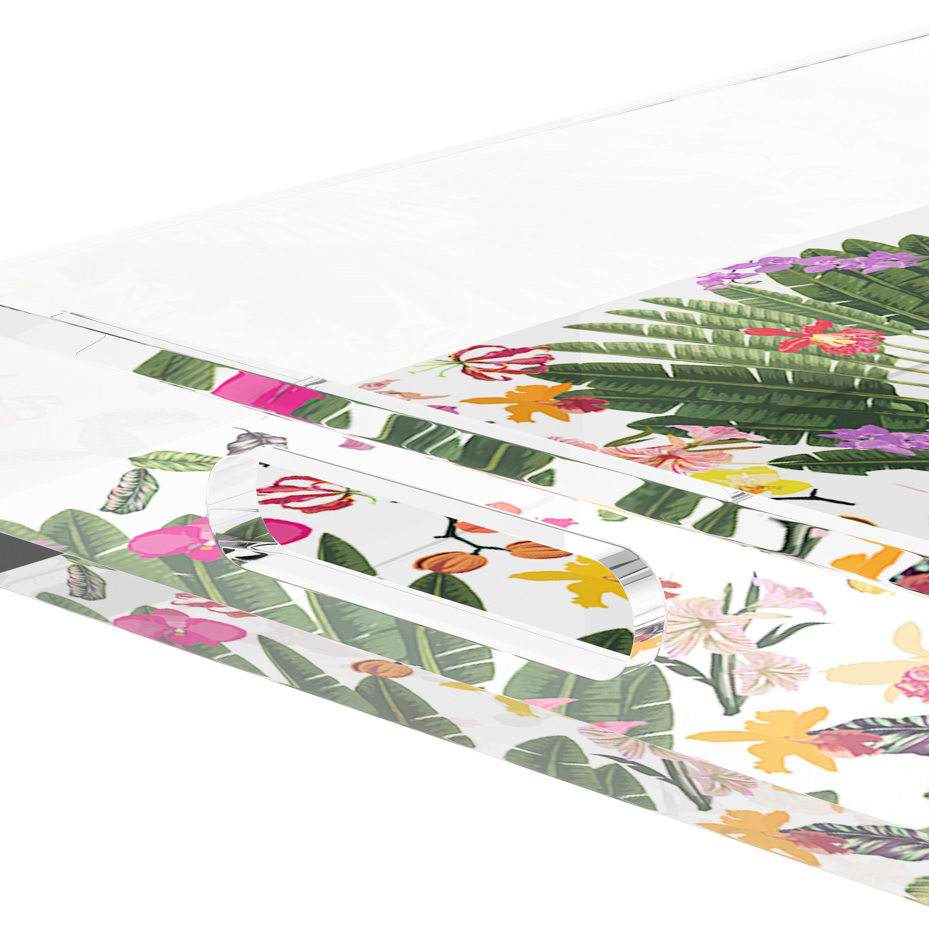 Fantasy Tropical White 22.5X14.5 Acrylic Tray - nicolettemayer.com