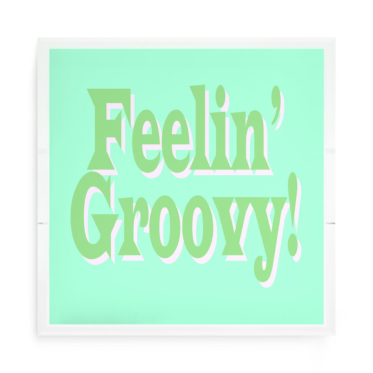 Feelin Groovy Green Pink Avocado Acrylic Decorative Tray, 15 x 15 in. by Nicolette Mayer