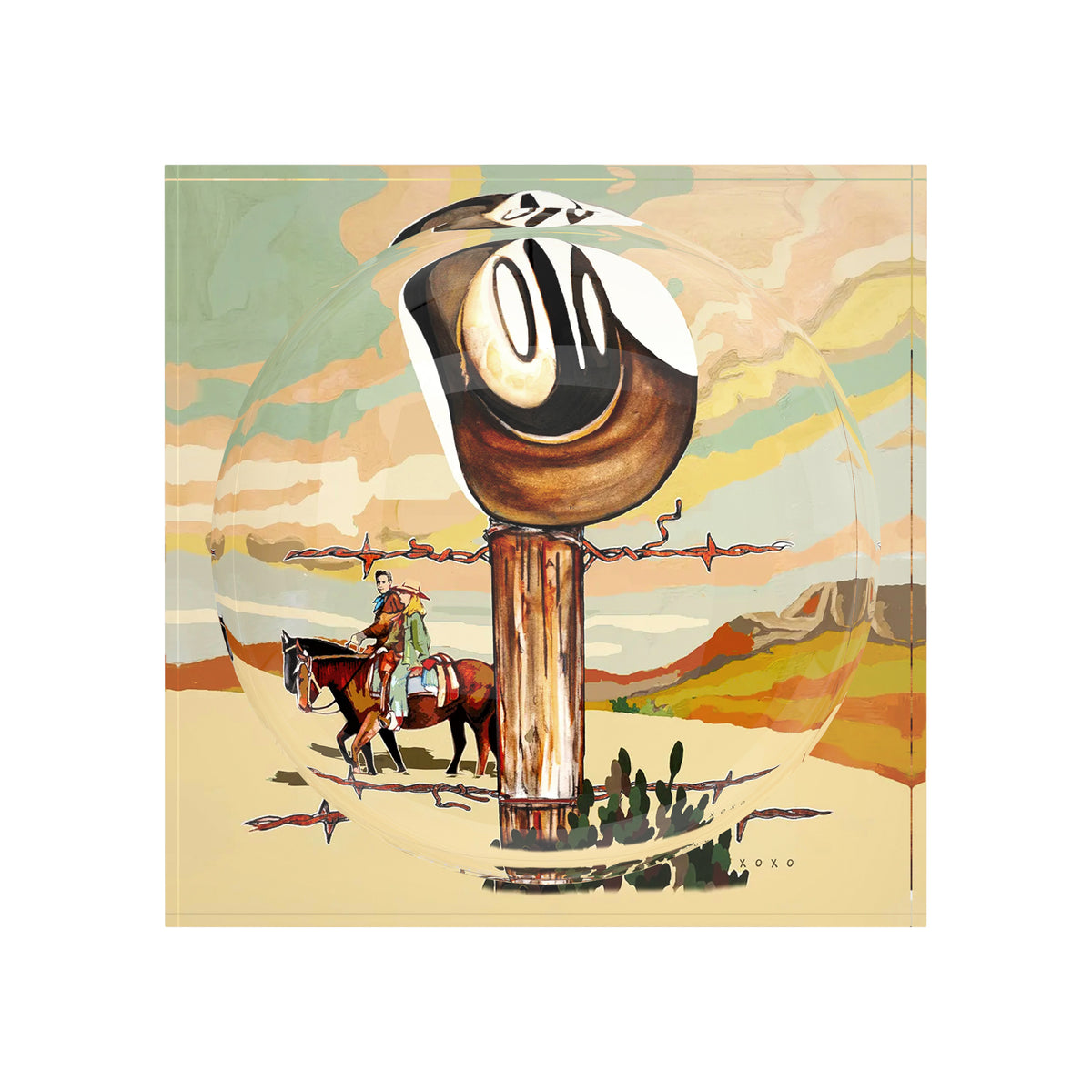 Fence Post XOXO Acrylic Candy Catchall Dish, 6 x 6 in., 8 x 8 in. by Nicolette Mayer