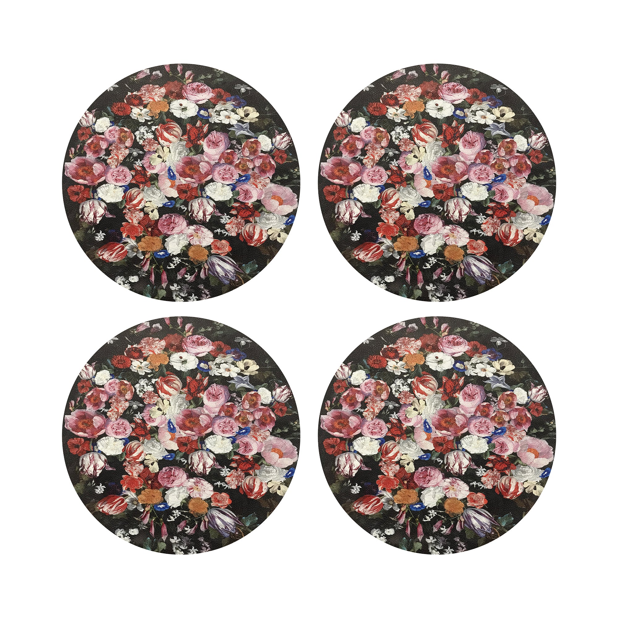 Festoon Flowers 16 Round Pebble Placemat, Set Of 4 - nicolettemayer.com