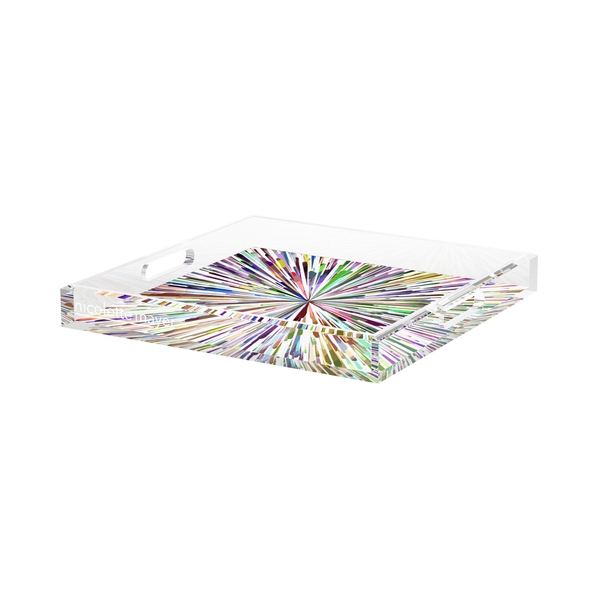 Fireworks Acrylic Square Decorative Tray, by Nicolette Mayer