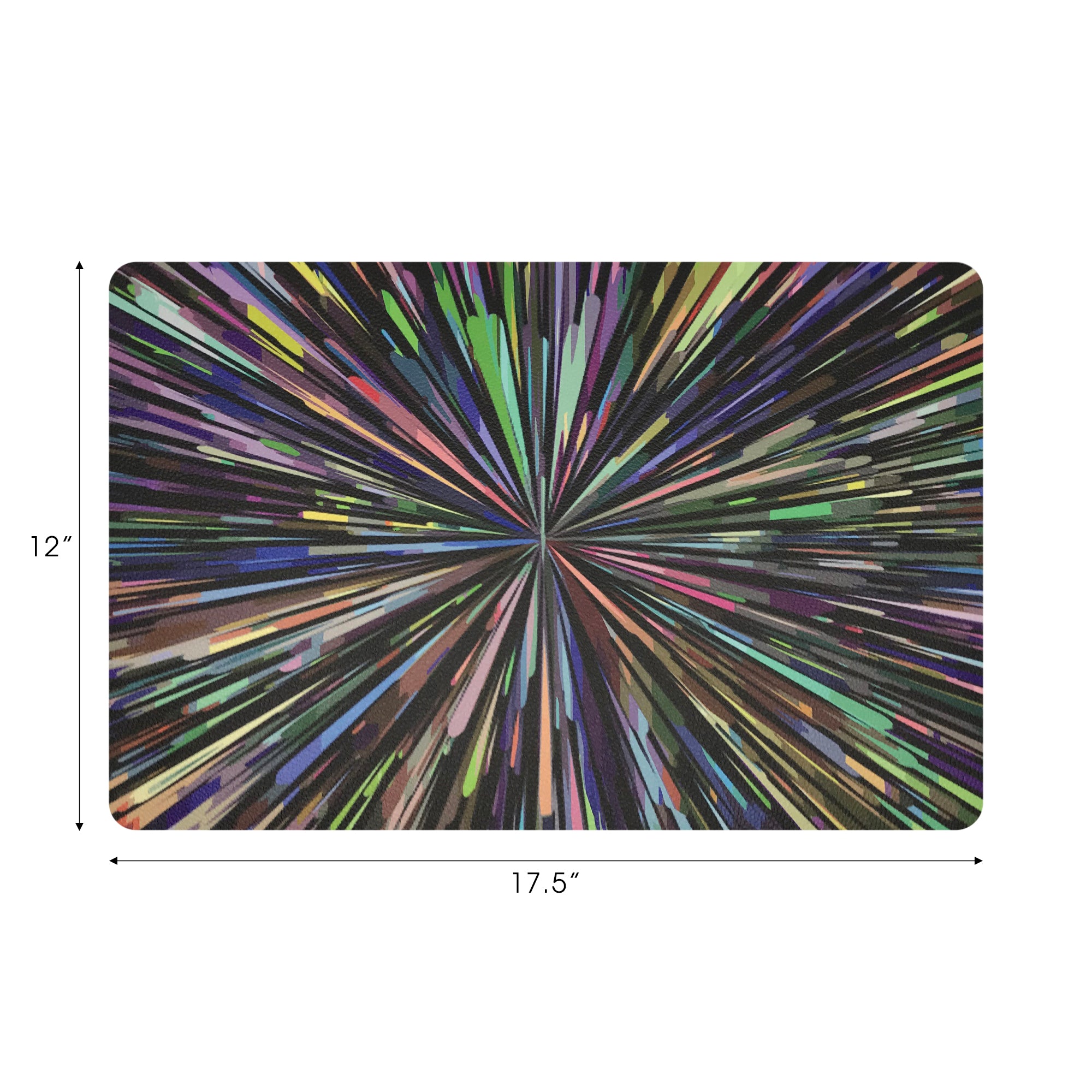 Sets de table rectangulaires Fireworks Black 17,5 po, lot de 4