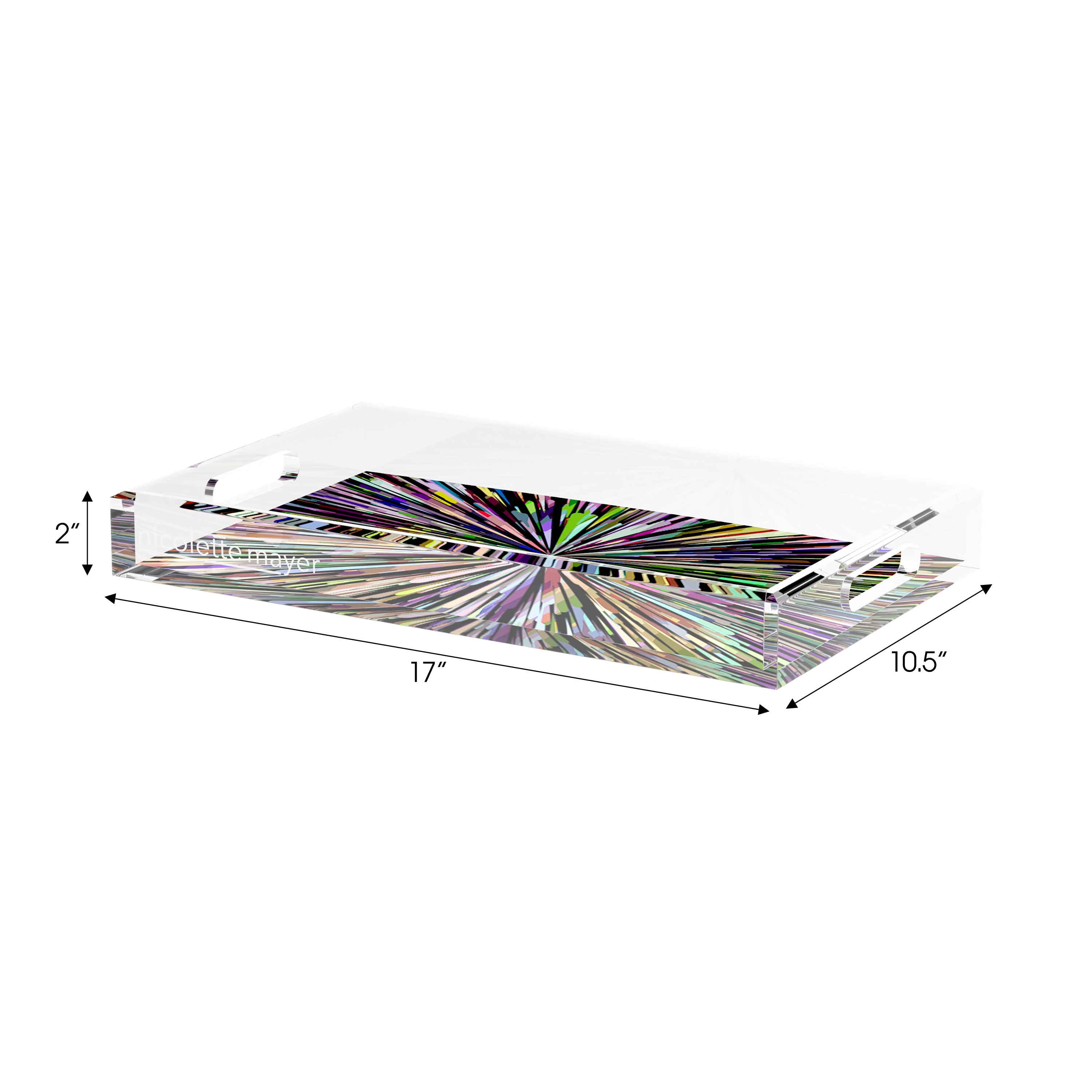 Fireworks Black 17X10.5 Acrylic Tray - nicolettemayer.com